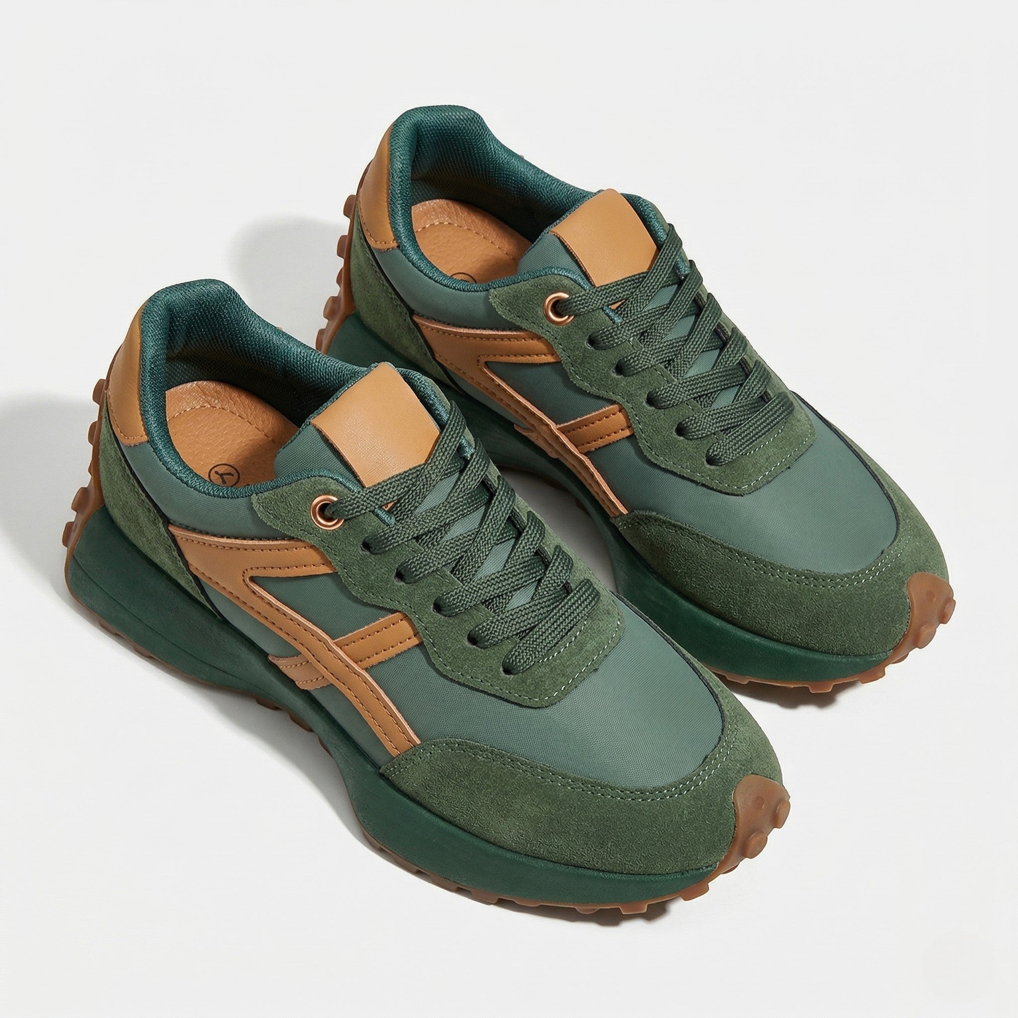 Olivia - Women's Chunky Sole Trainers - Trainers - Green - Taylor & Bennett