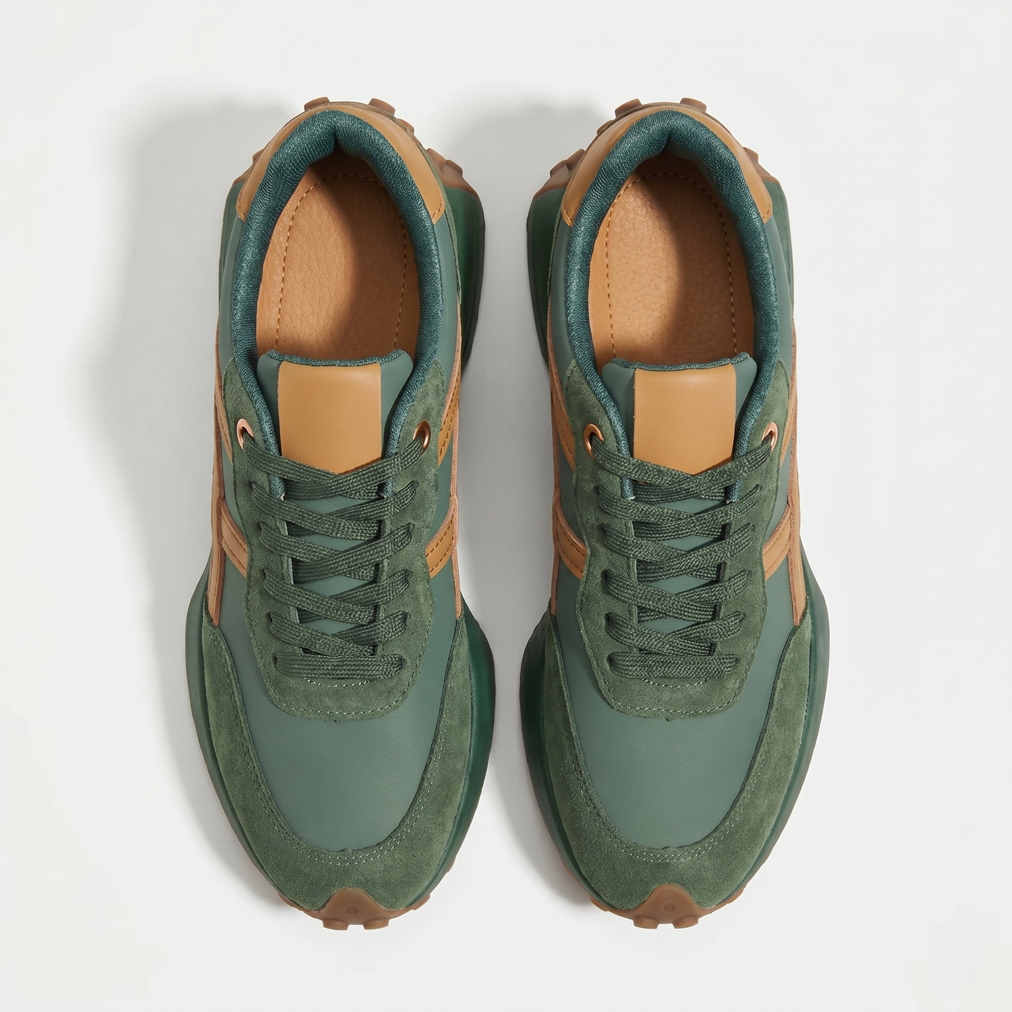 Olivia - Women's Chunky Sole Trainers - Trainers - Green - Taylor & Bennett