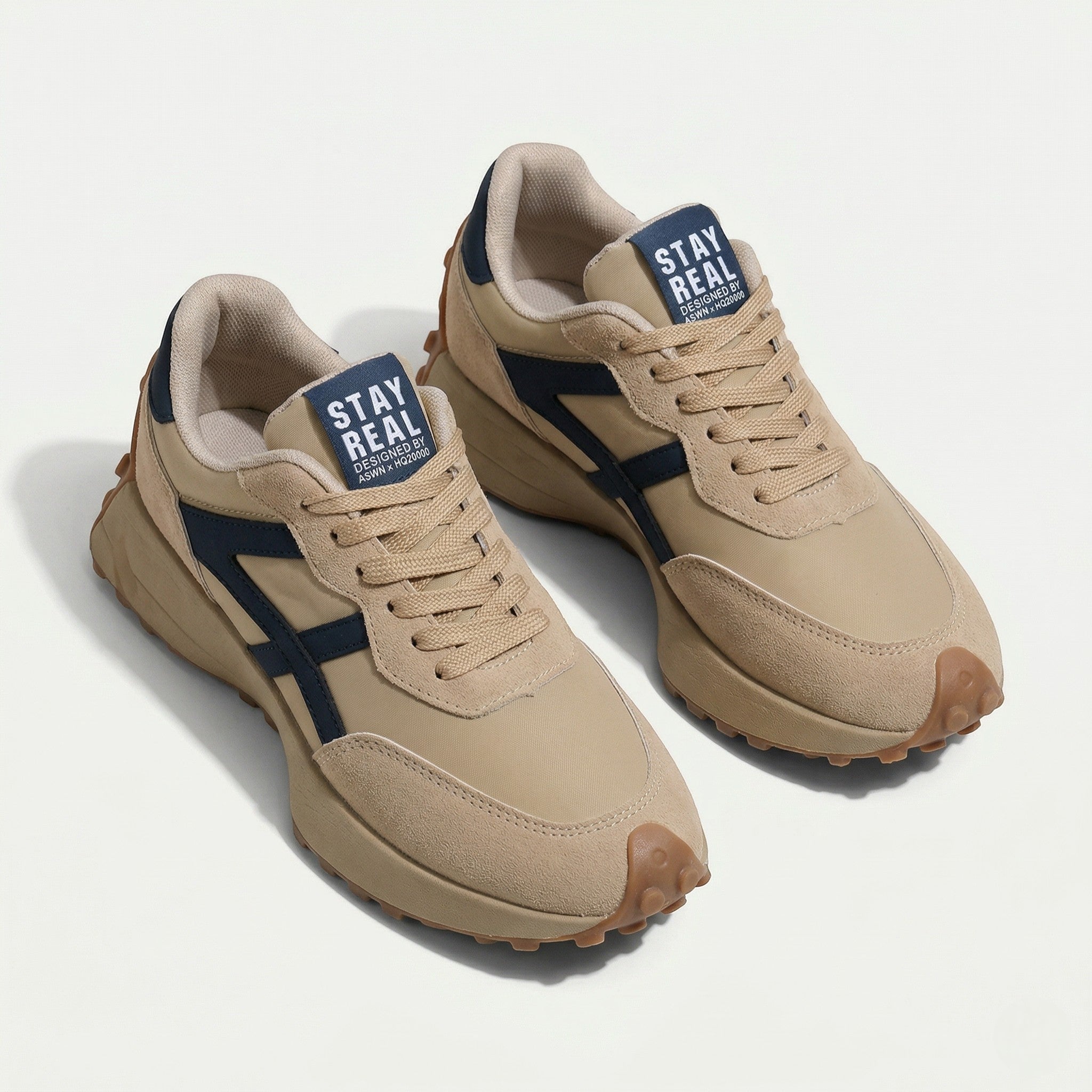 Olivia - Women's Chunky Sole Trainers - Trainers - Beige - Taylor & Bennett