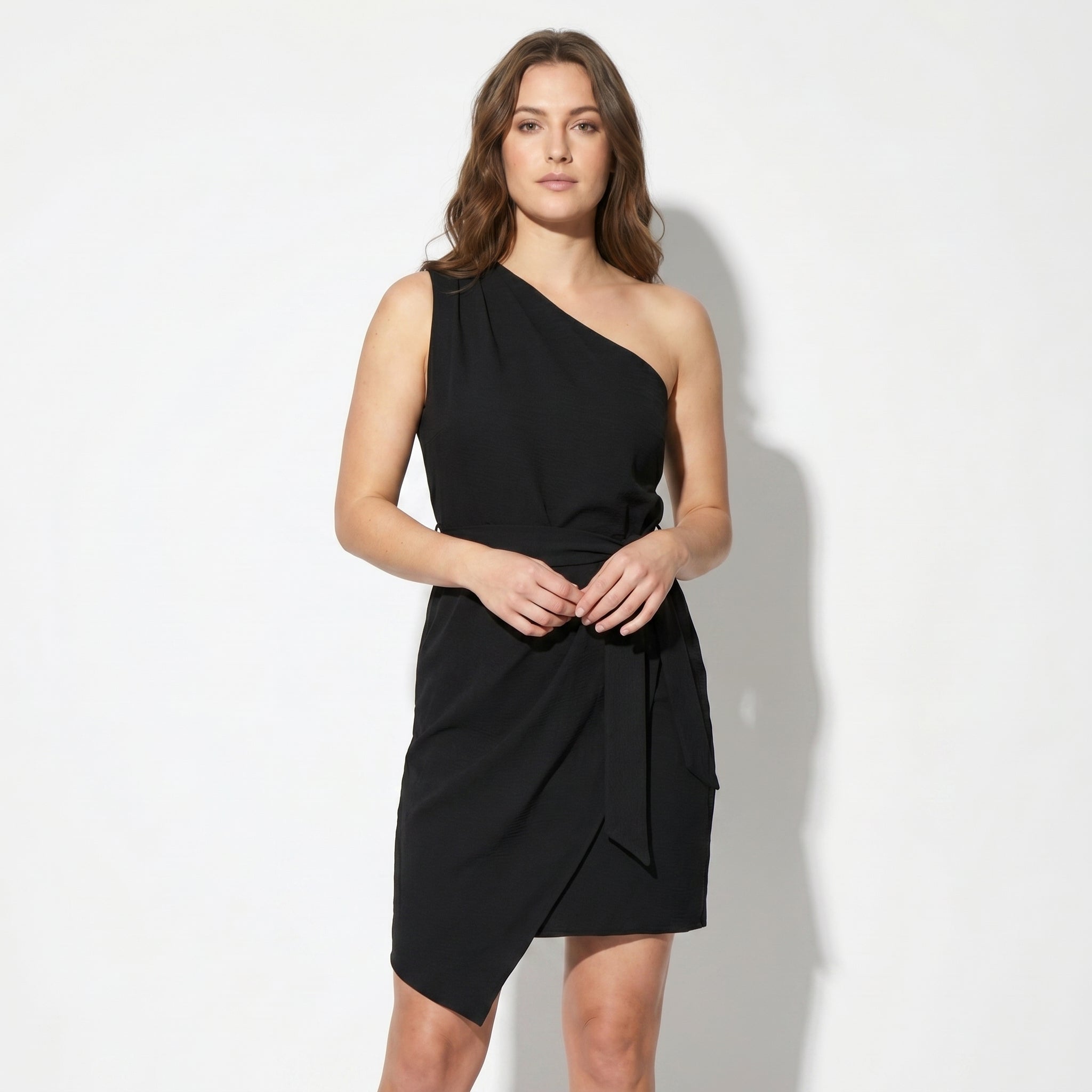 Olivia - Women's One Shoulder Party Mini Dress - Dress - Black - Taylor & Bennett