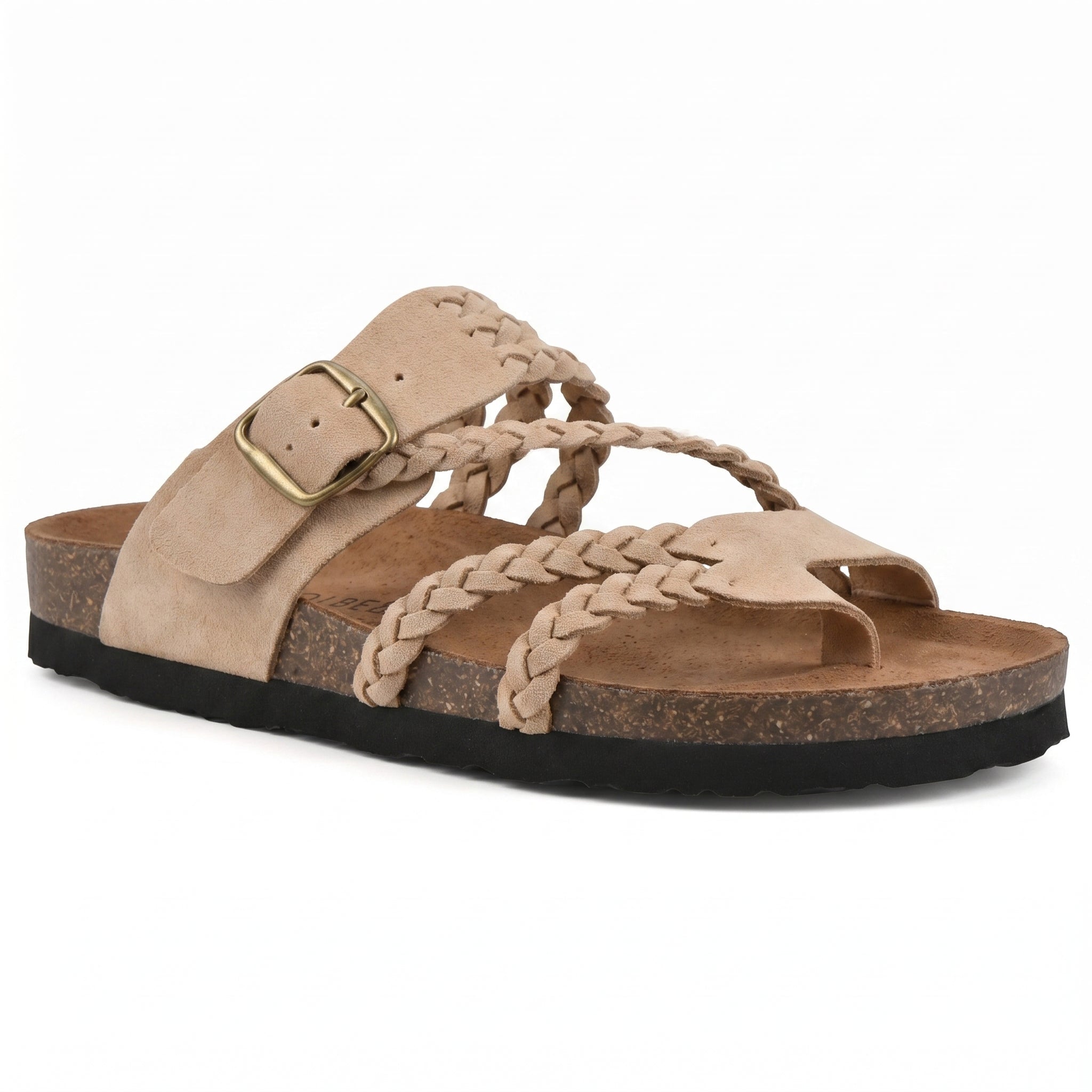 Paula - Women's Summer Braided Flat Sandals - Sandal - Beige - Taylor & Bennett
