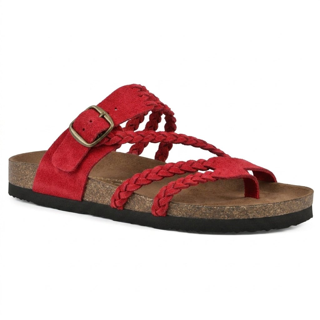 Paula - Women's Summer Braided Flat Sandals - Sandal - Red - Taylor & Bennett