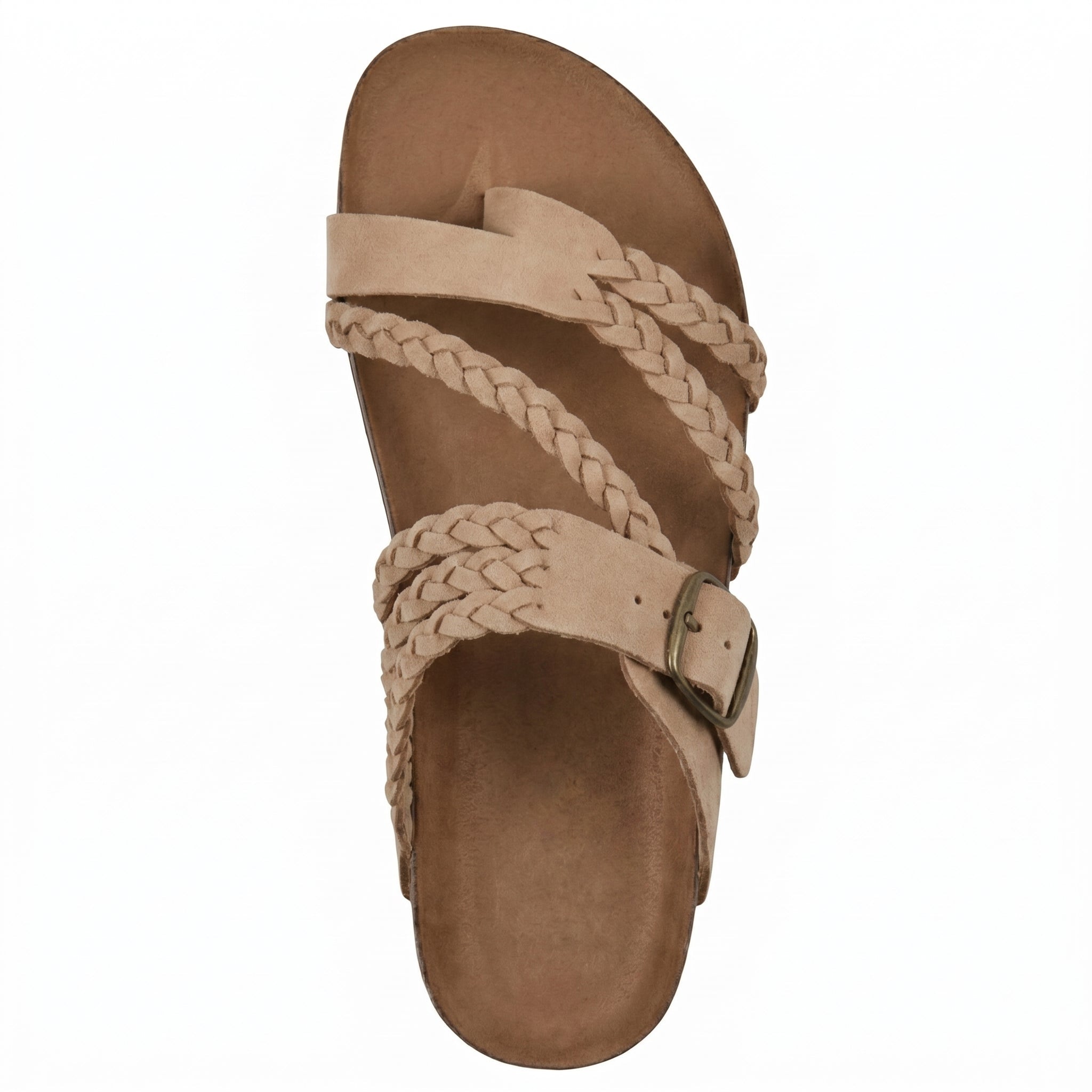 Paula - Women's Summer Braided Flat Sandals - Sandal - Beige - Taylor & Bennett