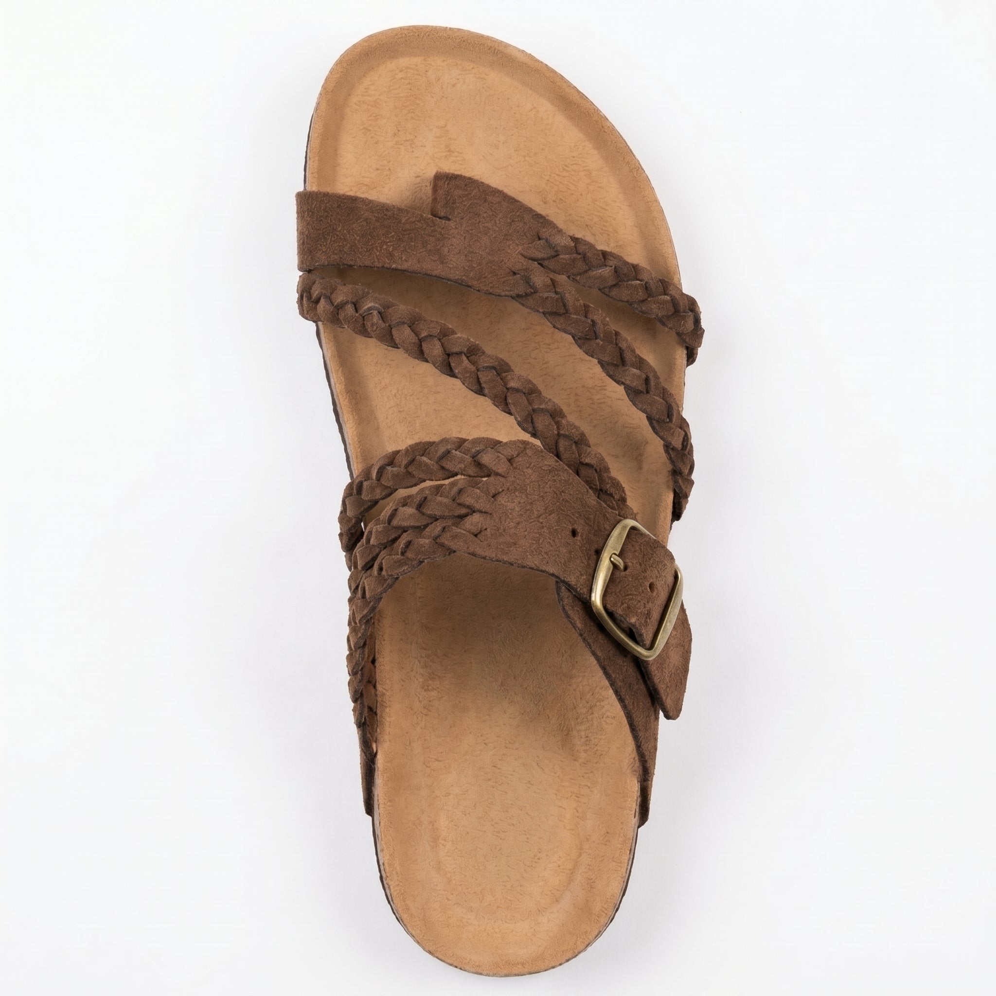 Paula - Women's Summer Braided Flat Sandals - Sandal - Brown - Taylor & Bennett