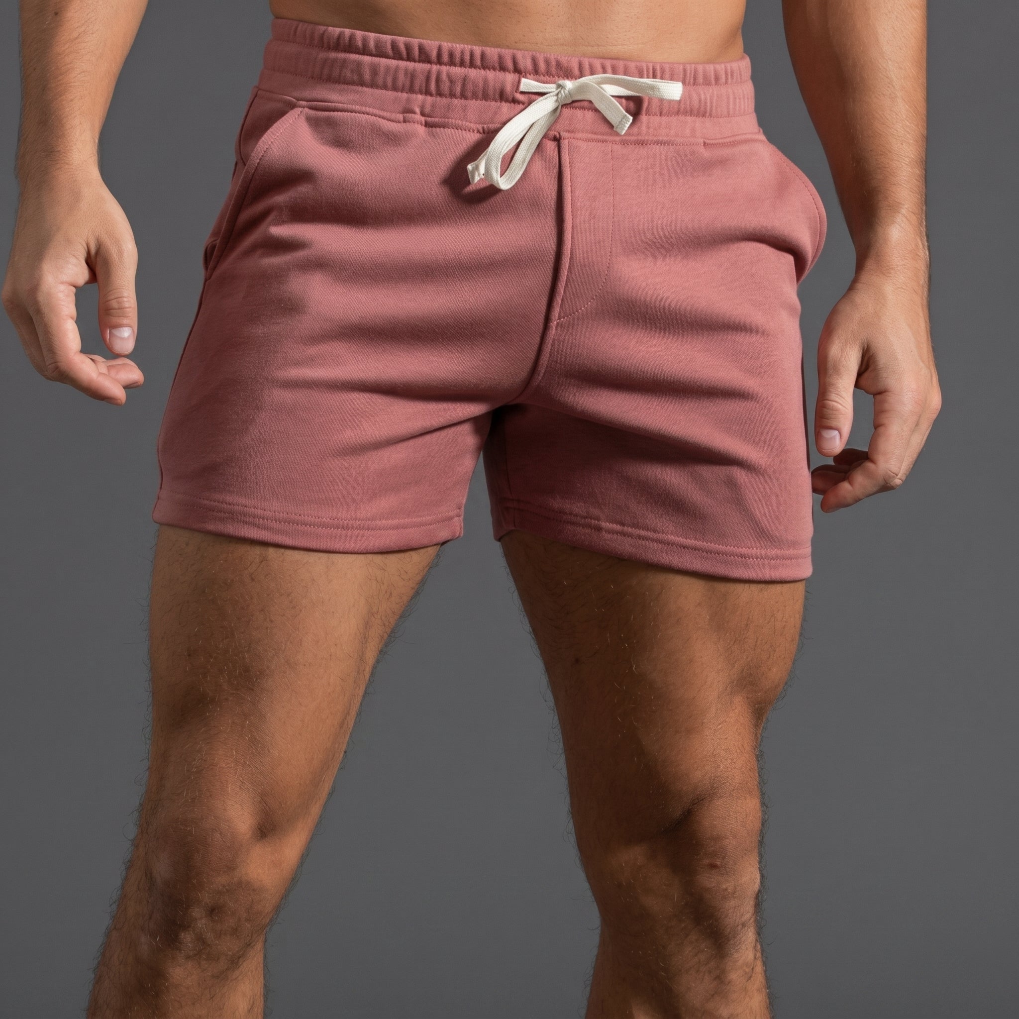 Philipp - Men's Summer Slim Fit Drawstring Sweat Shorts - Shorts - Red - Taylor & Bennett