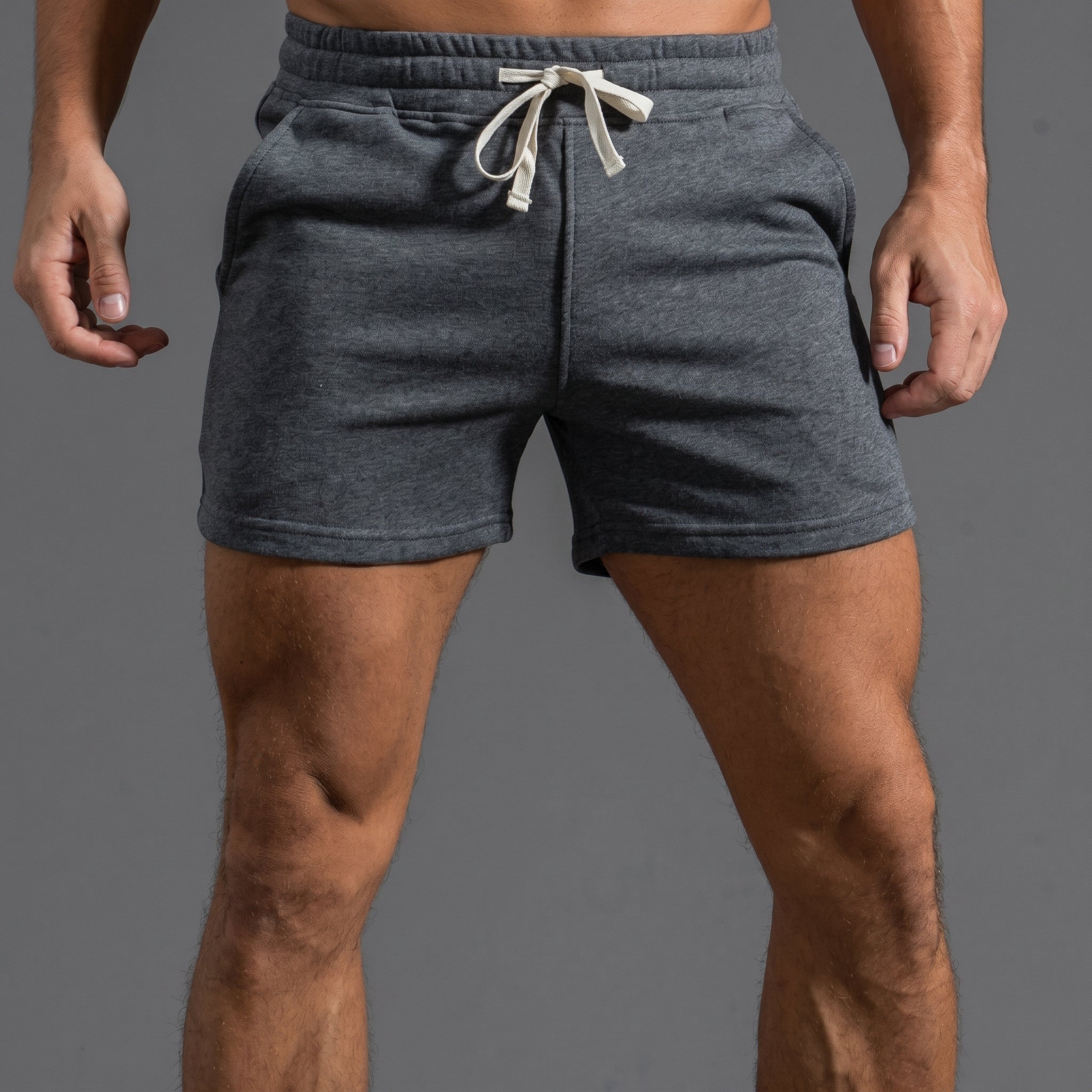 Philipp - Men's Summer Slim Fit Drawstring Sweat Shorts - Shorts - Dark Grey - Taylor & Bennett