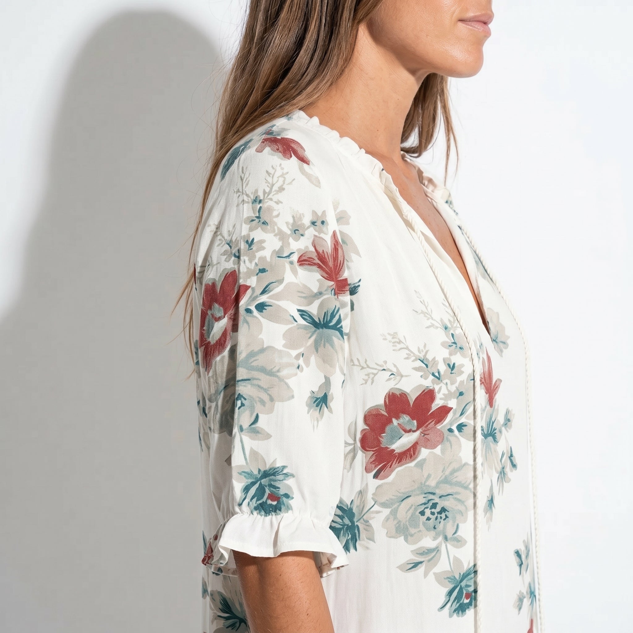 Riley - Women's Summer V - Neck Maxi Dress - Dress - White - Taylor & Bennett