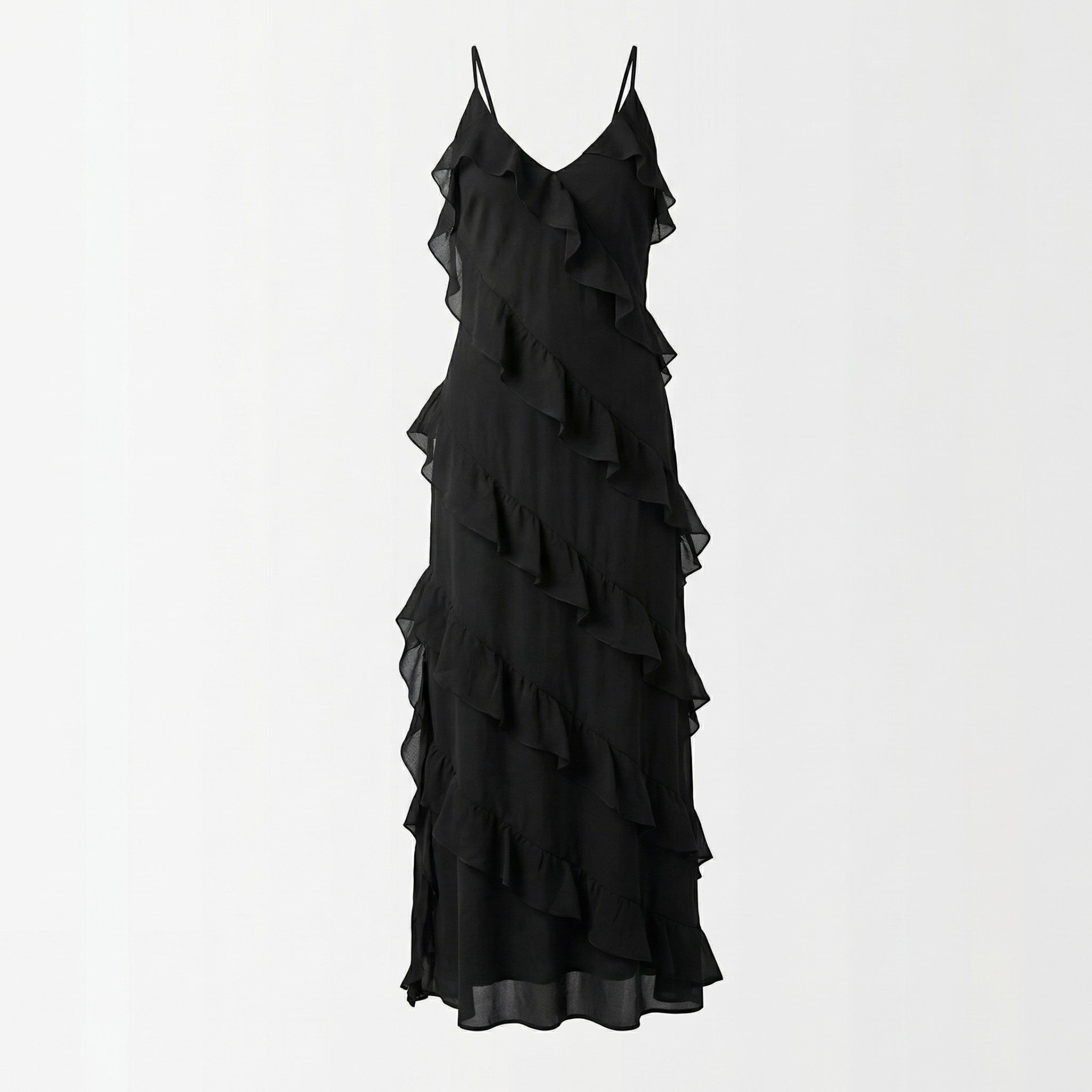 Rosie - Women's Tiered Summer Maxi Dress - Dress - Black - Taylor & Bennett
