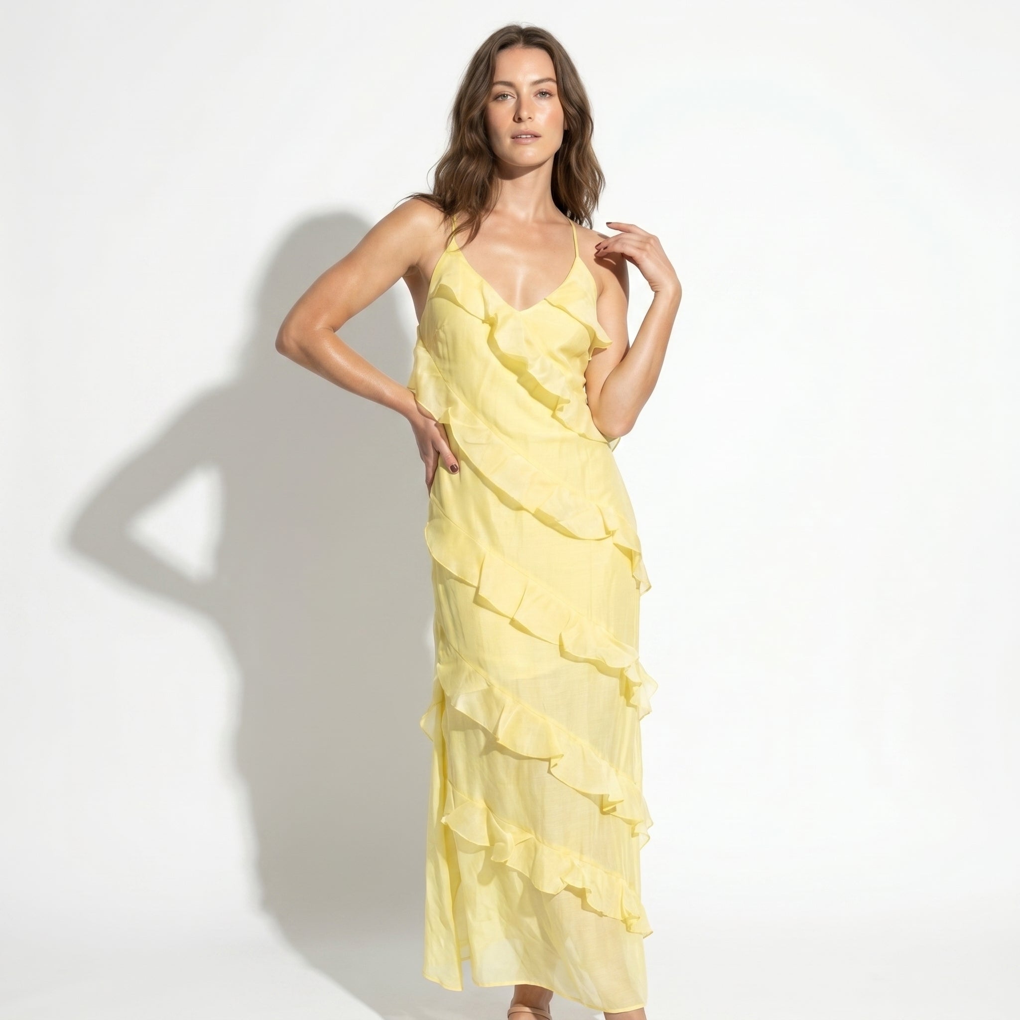 Rosie - Women's Tiered Summer Maxi Dress - Dress - Yellow - Taylor & Bennett