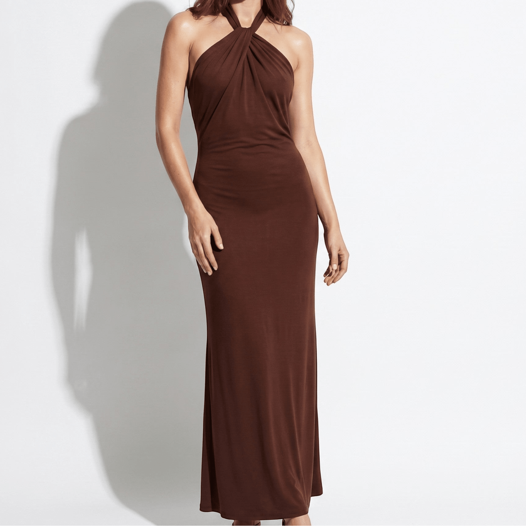 Rosie - Women's Wedding Guest Halter Neck Maxi Dress - Maxi Dress - Brown - Taylor & Bennett