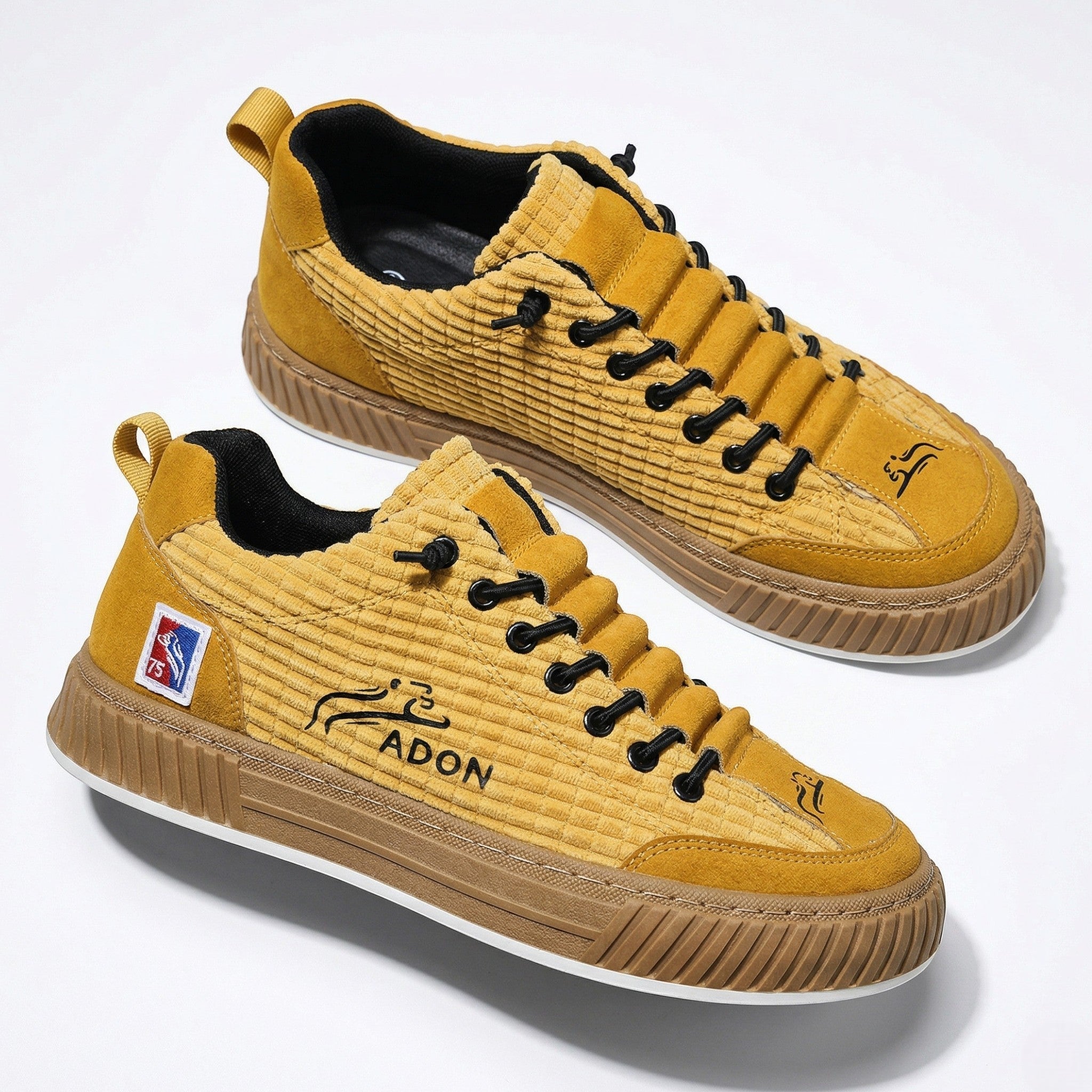 Ryan - Men's Textured Low - Top Trainers - Trainers - Camel - Taylor & Bennett