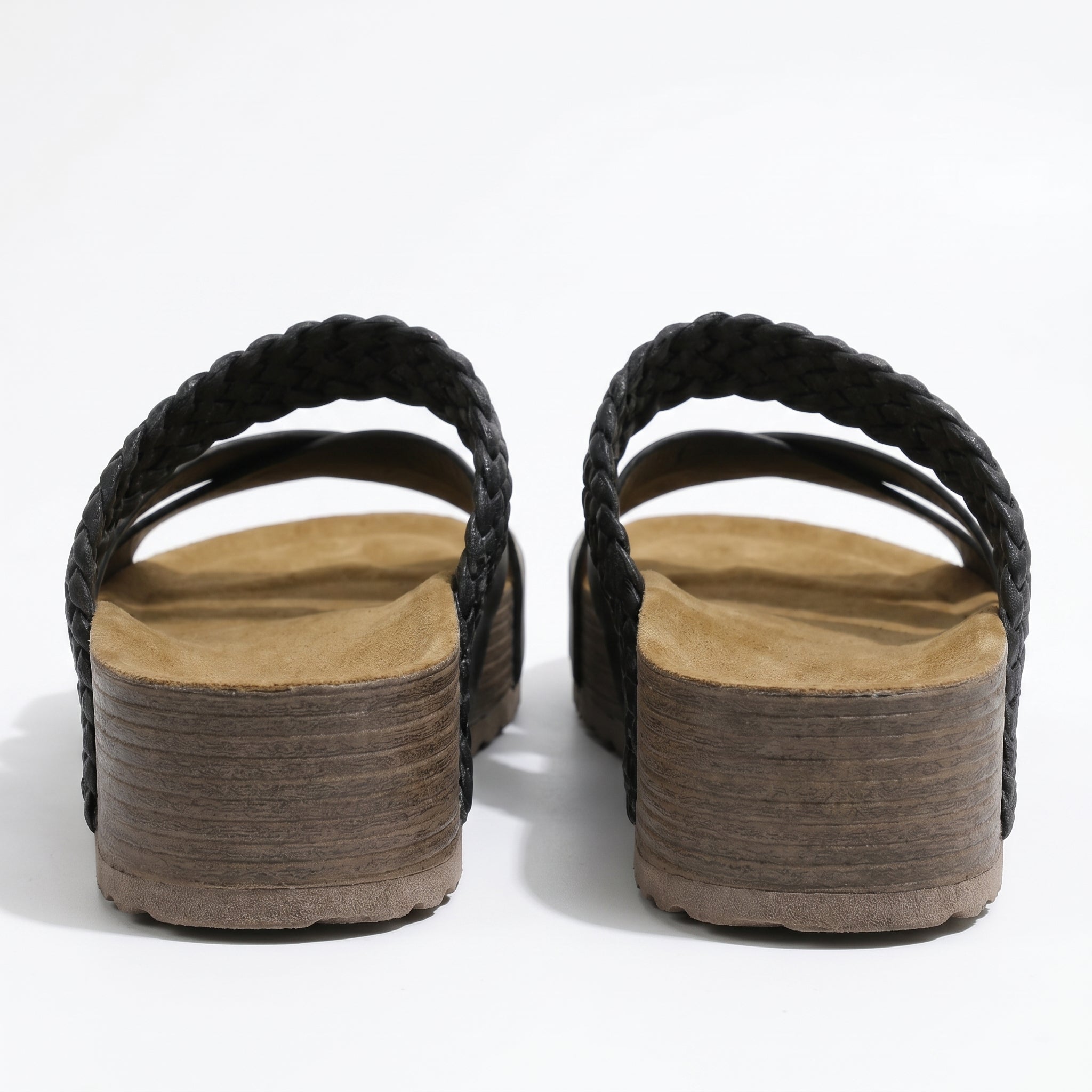 Savannah - Woman's Criss - Cross Strap Wedge Sandals - Footwear - Black - Taylor & Bennett