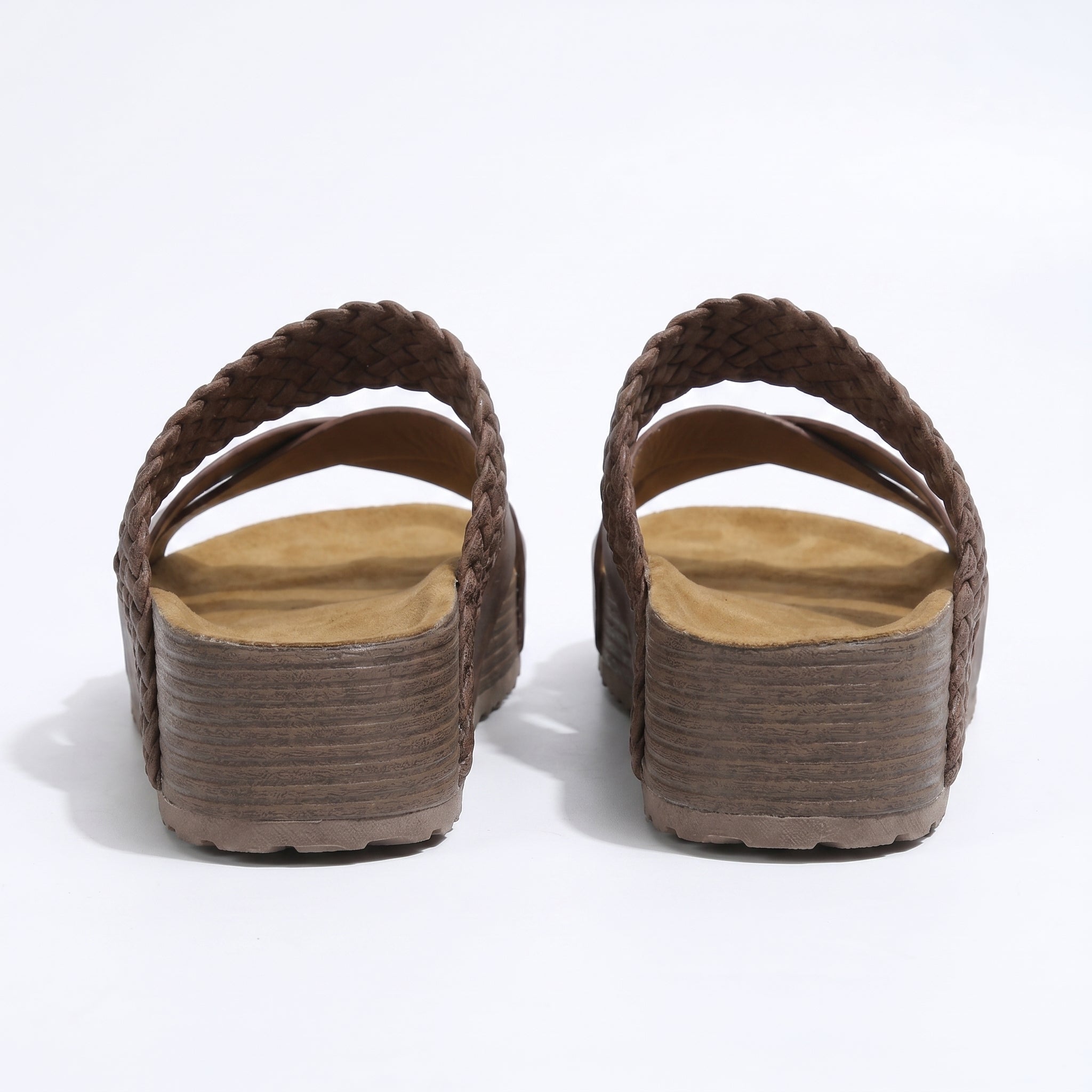 Savannah - Woman's Criss - Cross Strap Wedge Sandals - Footwear - Brown - Taylor & Bennett