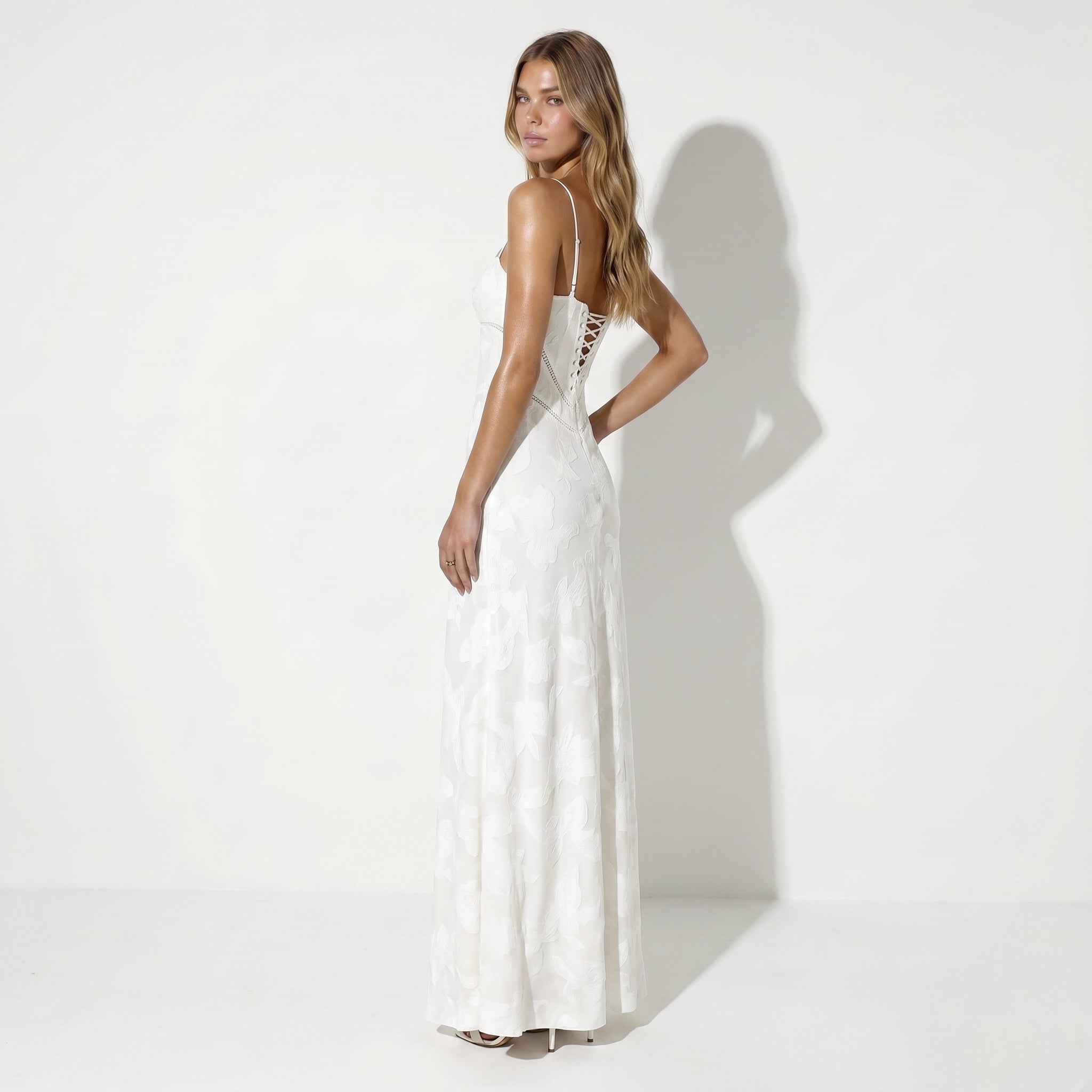 Scarlett - Women's Lace Maxi Dress - Dresses - White - Taylor & Bennett