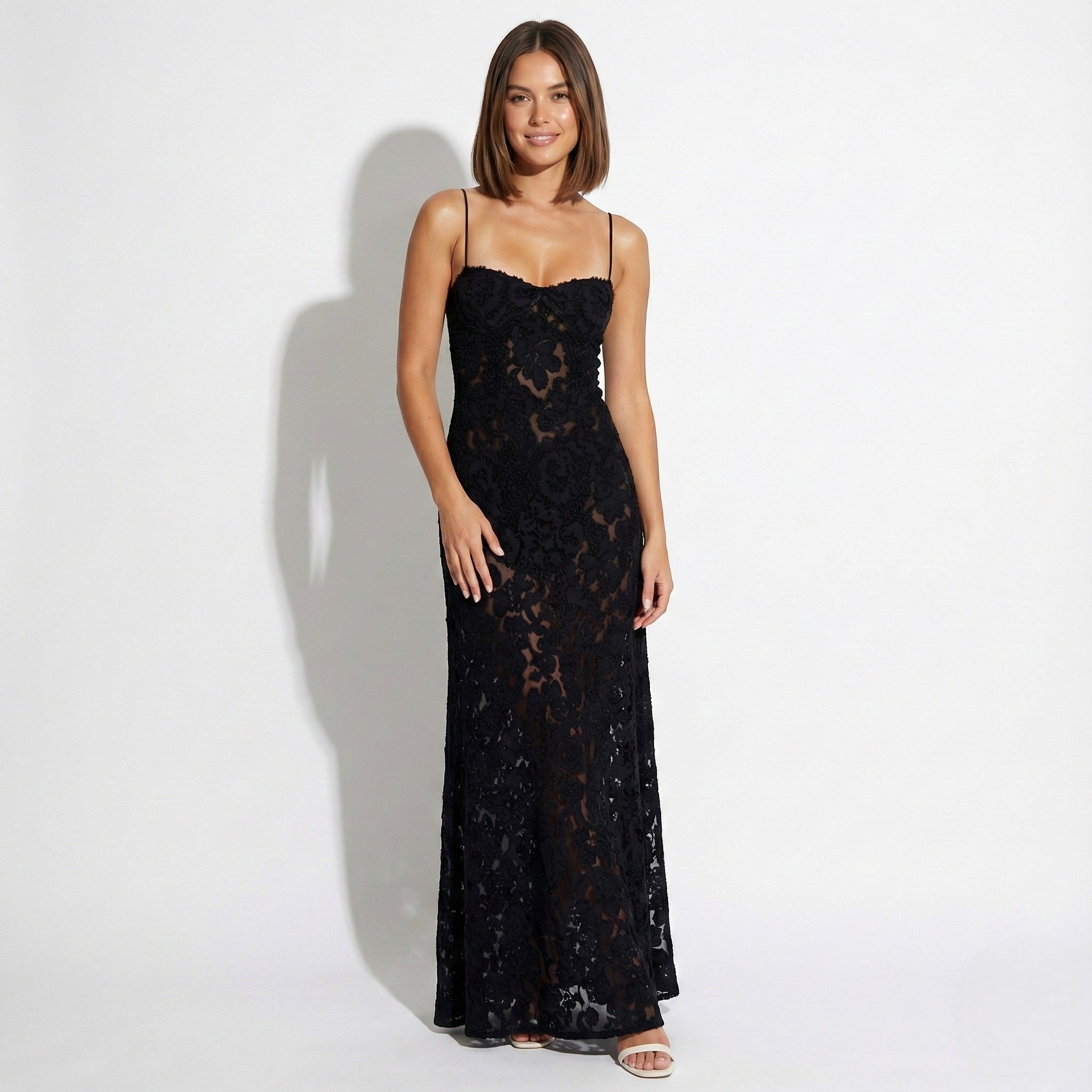 Scarlett - Women's Lace Maxi Dress - Dresses - Black - Taylor & Bennett