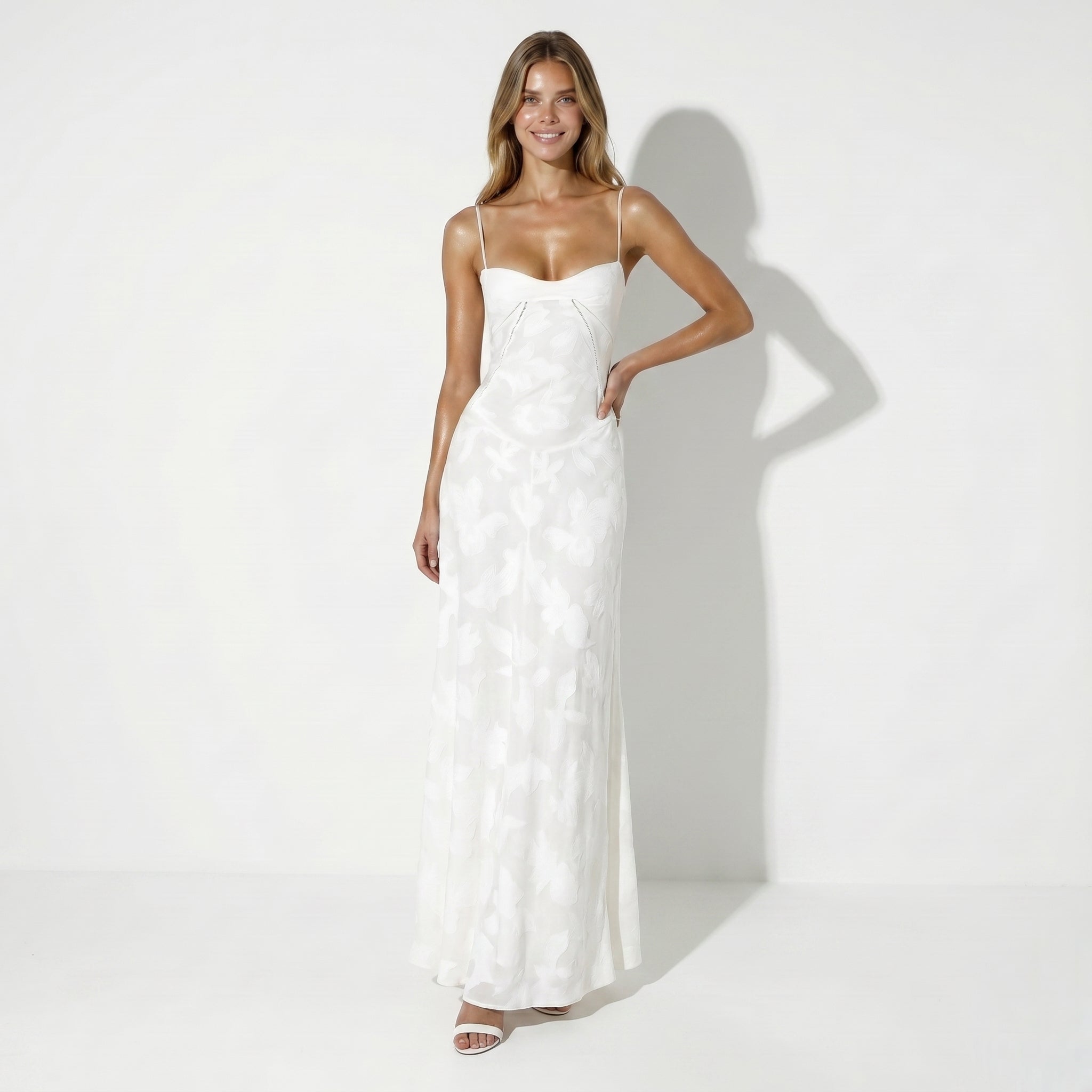 Scarlett - Women's Lace Maxi Dress - Dresses - White - Taylor & Bennett