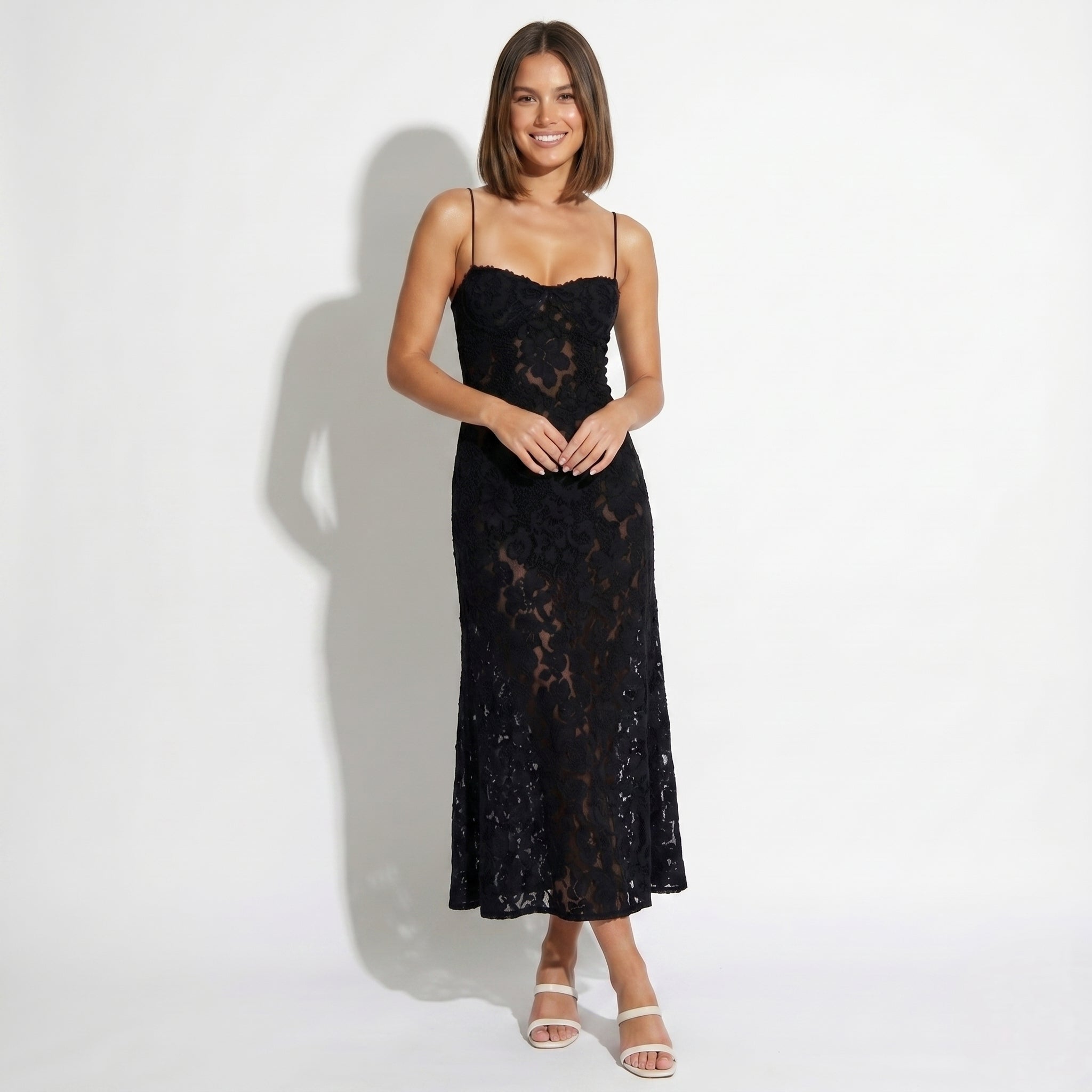 Scarlett - Women's Lace Maxi Dress - Dresses - Black - Taylor & Bennett