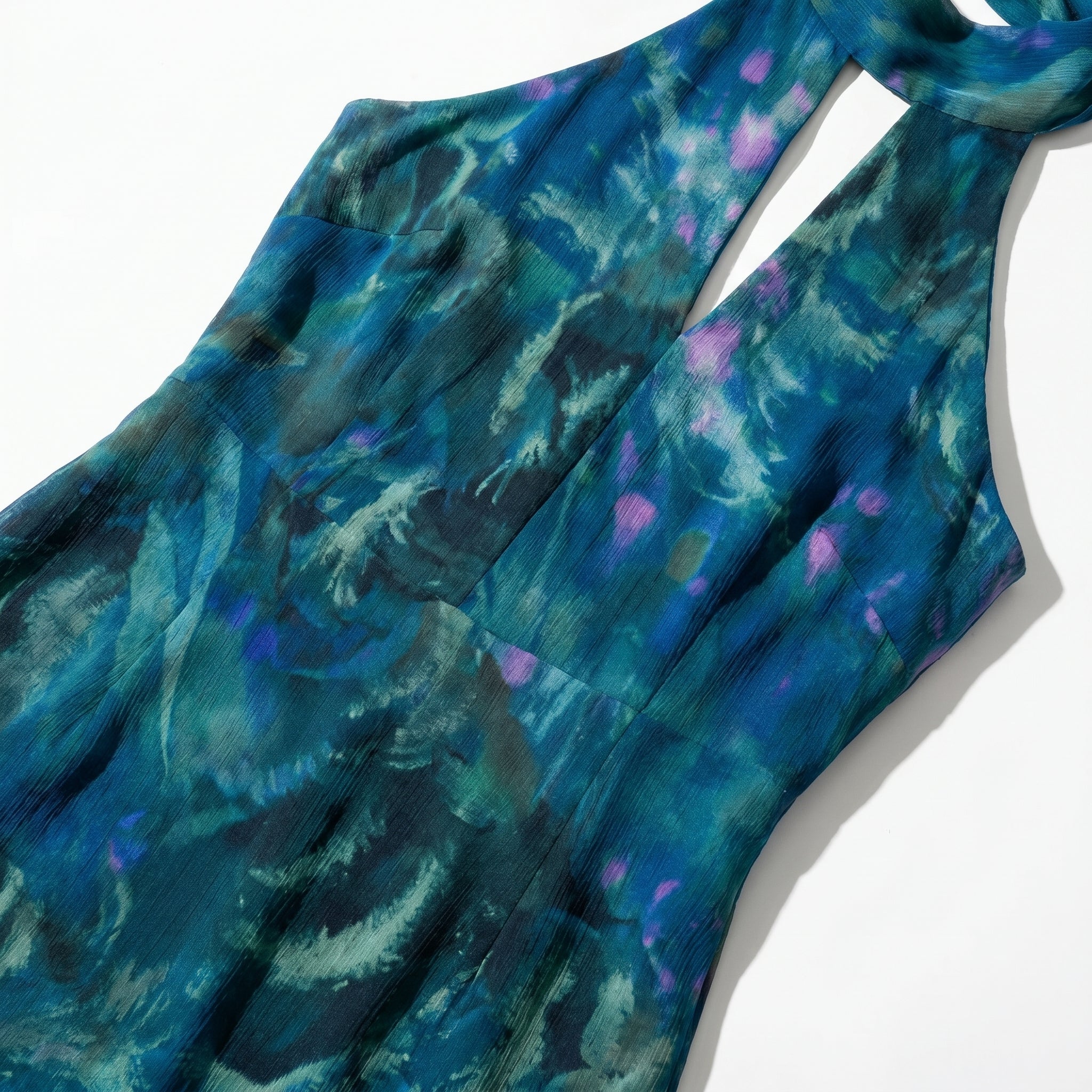 Sofia - Women's Evening Printed Halter Neck Maxi Dress - Maxi Dress - Dark Green - Taylor & Bennett