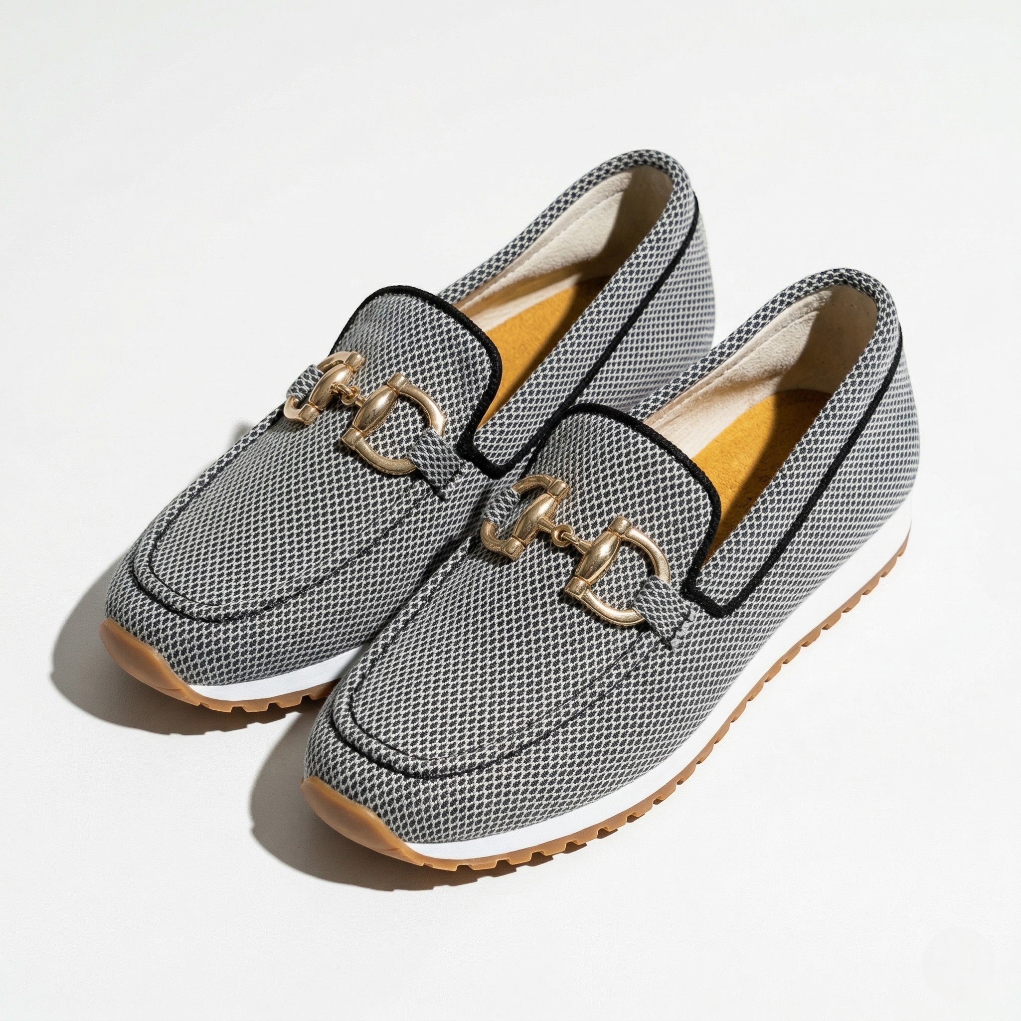 Sophie - Women's Breathable Slip - On Trainers with Gold Buckle - Trainers - Grey - Taylor & Bennett
