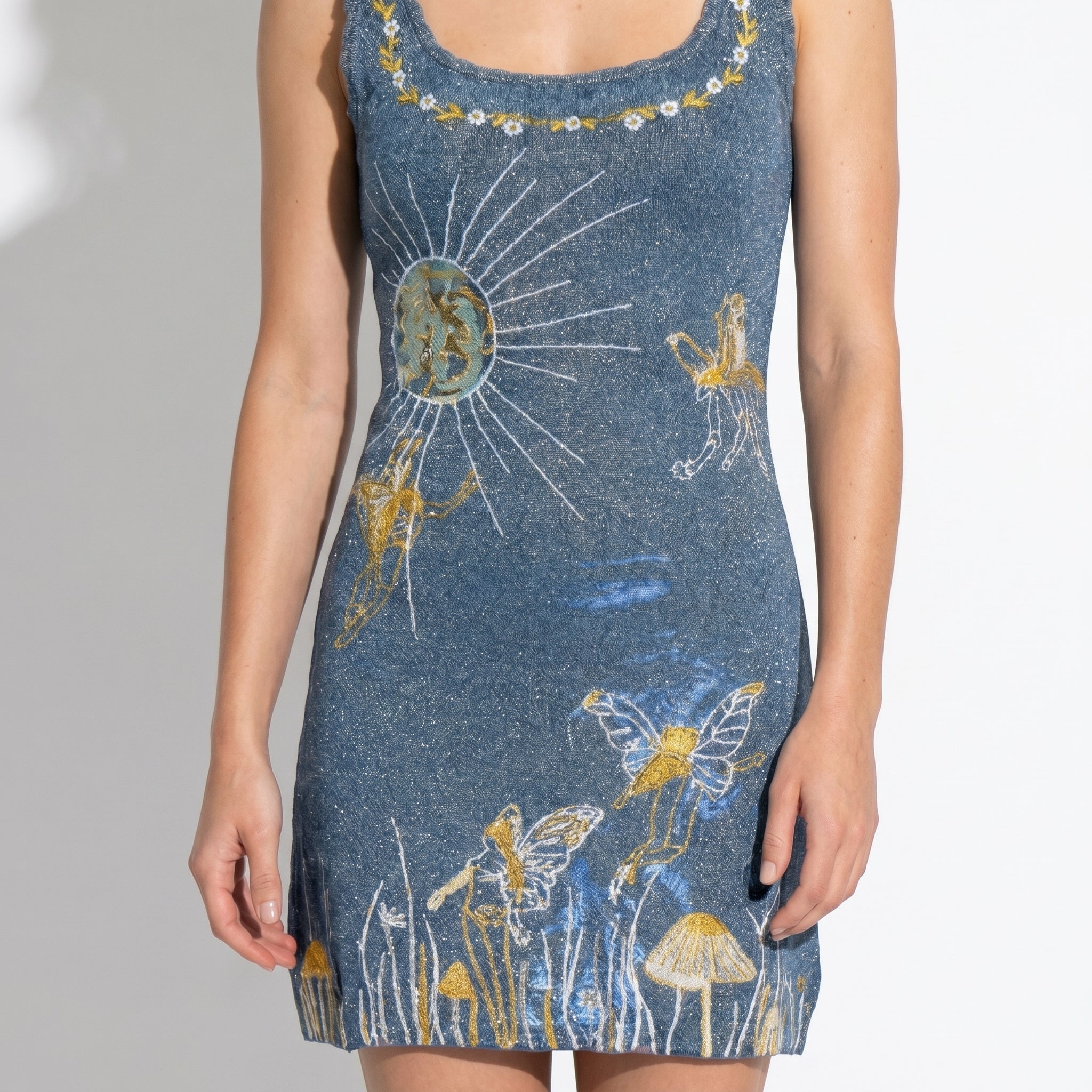 Sophie - Women's Embellished Sequin Party Mini Dress - Dress - Blue - Taylor & Bennett