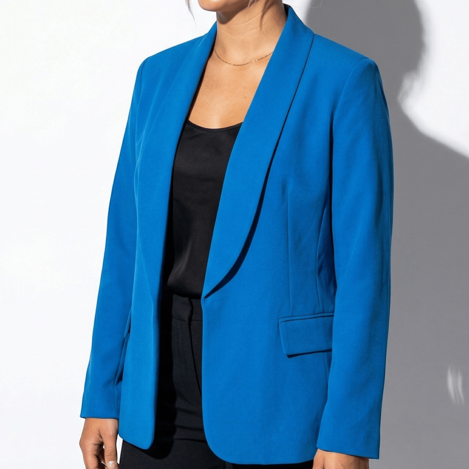 Sophie - Women's Straight Fit Blazer with Structured Front - Blazer - Blue - Taylor & Bennett