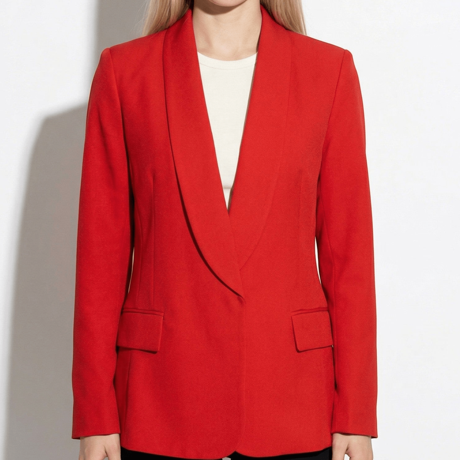 Sophie - Women's Straight Fit Blazer with Structured Front - Blazer - Red - Taylor & Bennett