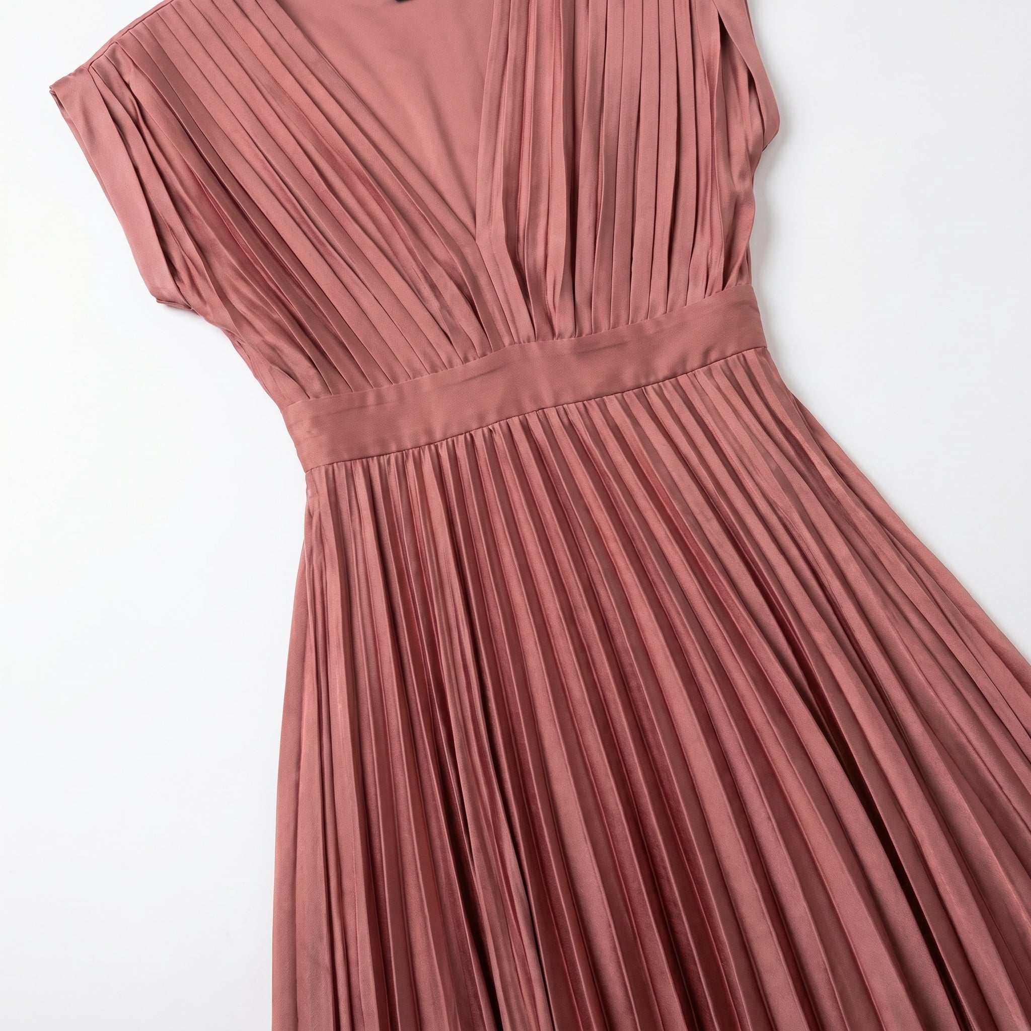 Stella - Women's Pleated Maxi Dress - Dress - Red - Taylor & Bennett