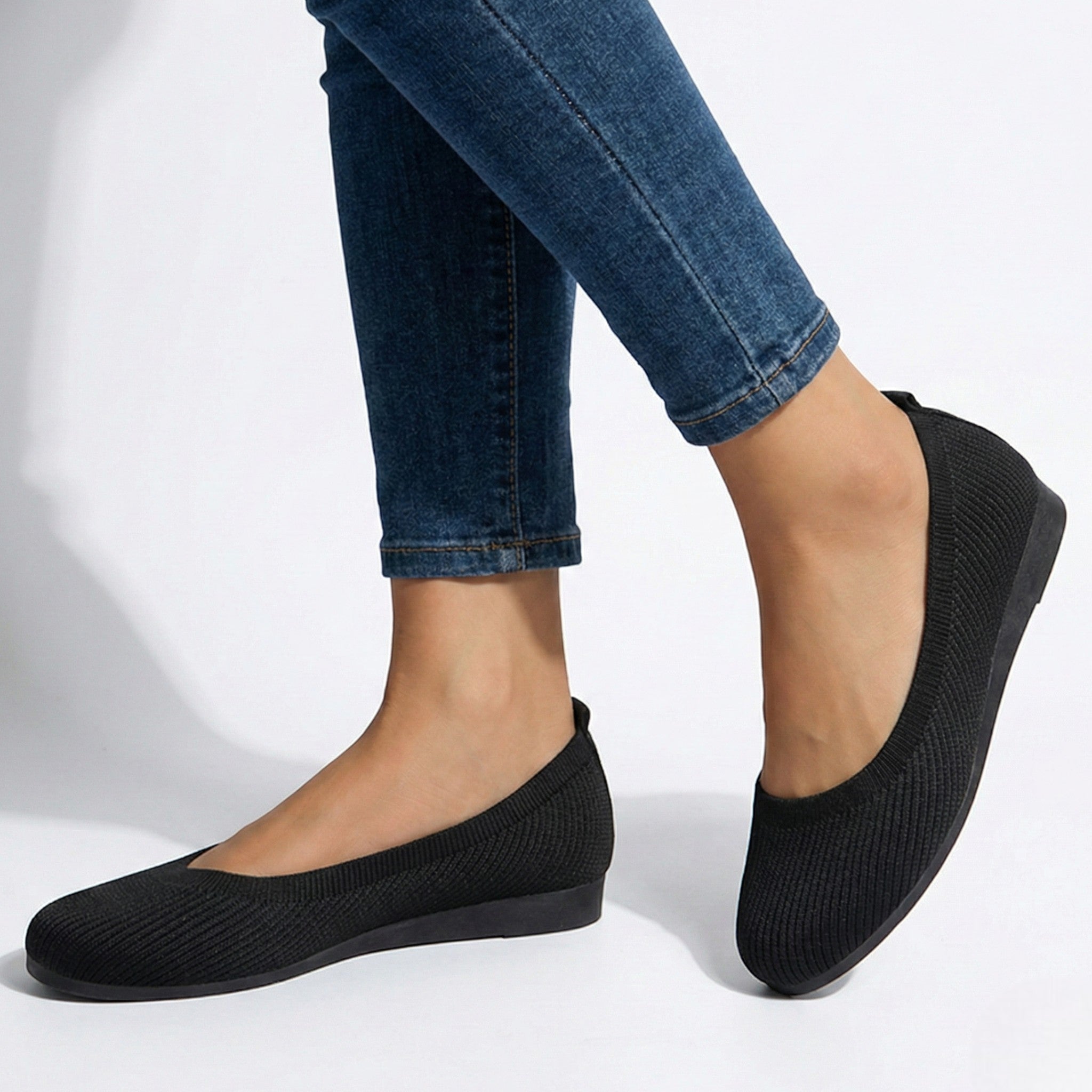Tessa - Women's Breathable Mesh Ballet Flats - Shoes - Black - Taylor & Bennett