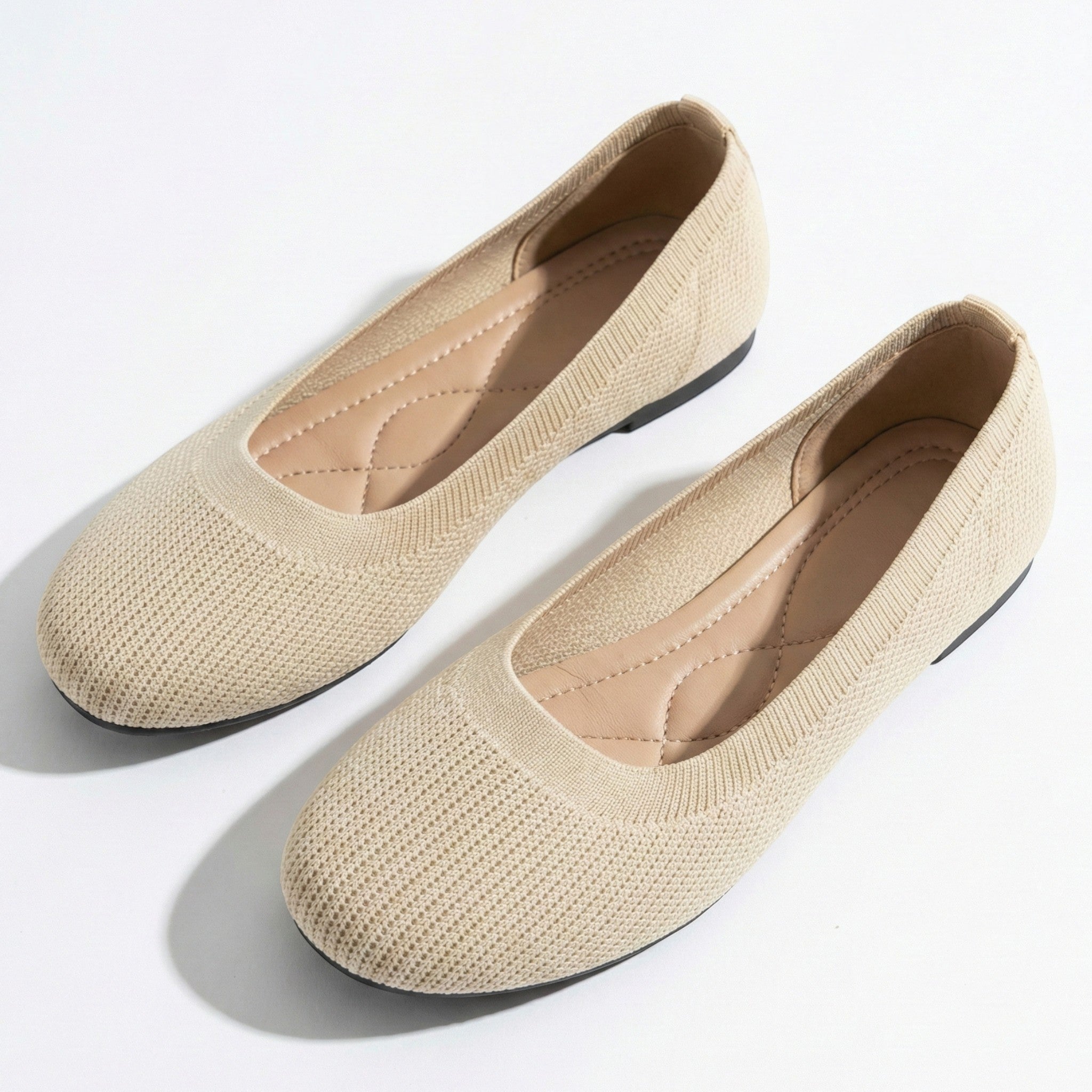 Tessa - Women's Breathable Mesh Ballet Flats - Shoes - White - Taylor & Bennett