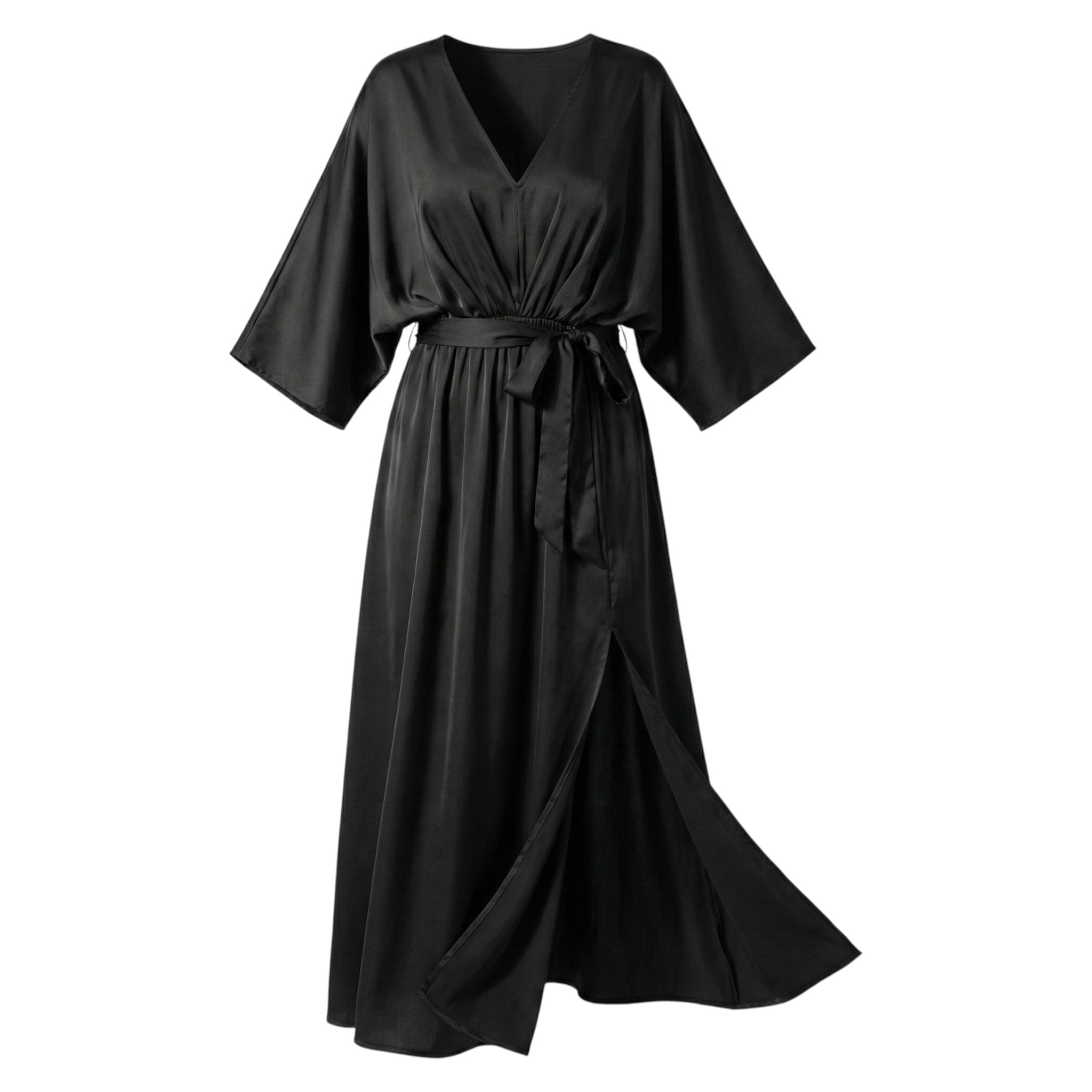 Thea - Women's V - Neck Batwing Sleeve Maxi Dress - Dress - Black - Taylor & Bennett