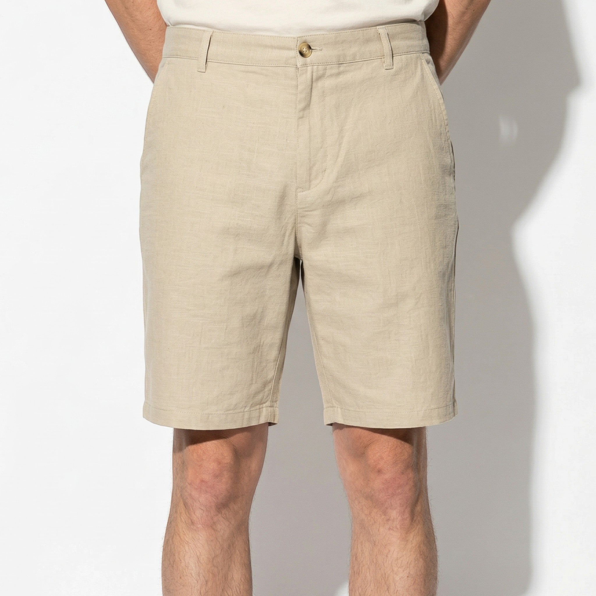 Theo - Men's Relaxed Summer Shorts - Shorts Men - Khaki - Taylor & Bennett