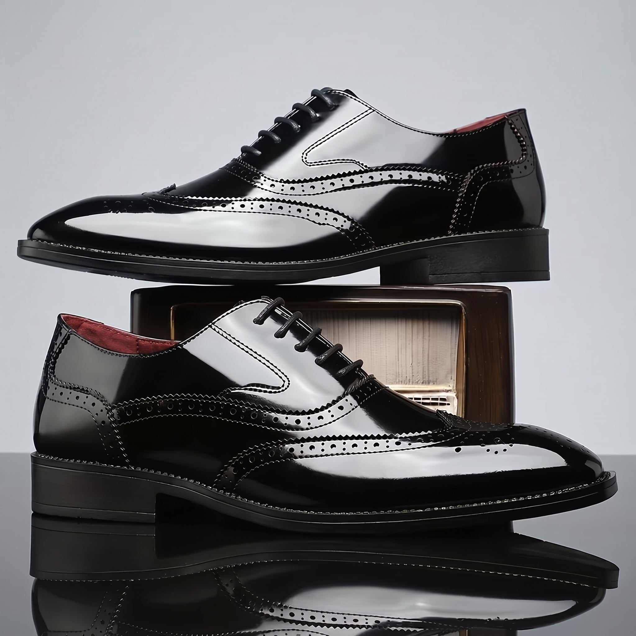 Theodore - Men's Colour Block Brogue Oxford Shoes - Men's Shoes - Black - Taylor & Bennett