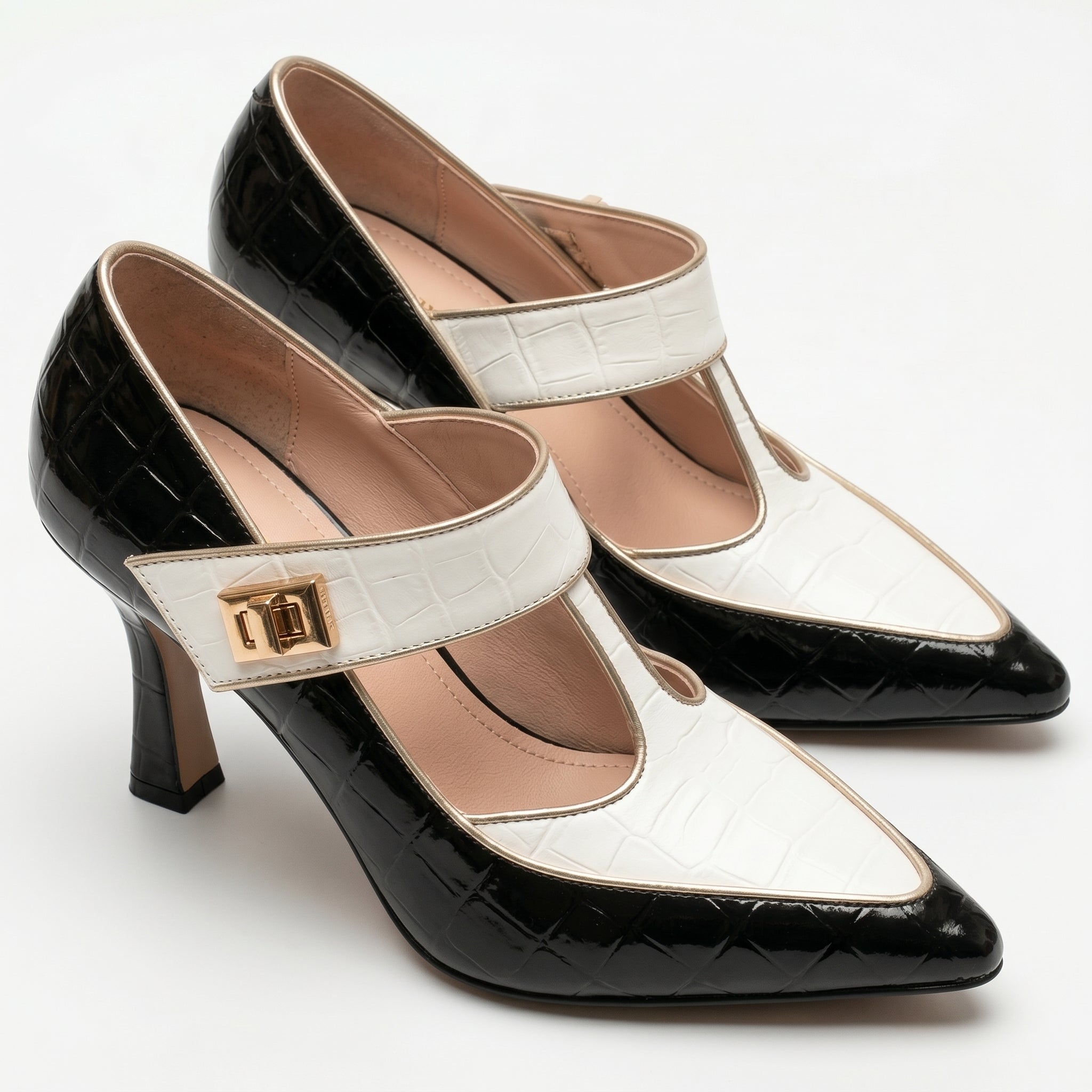 Vivian - Women's Pointed Toe Mary Jane Heels - Sandals & Slides - Black - Taylor & Bennett
