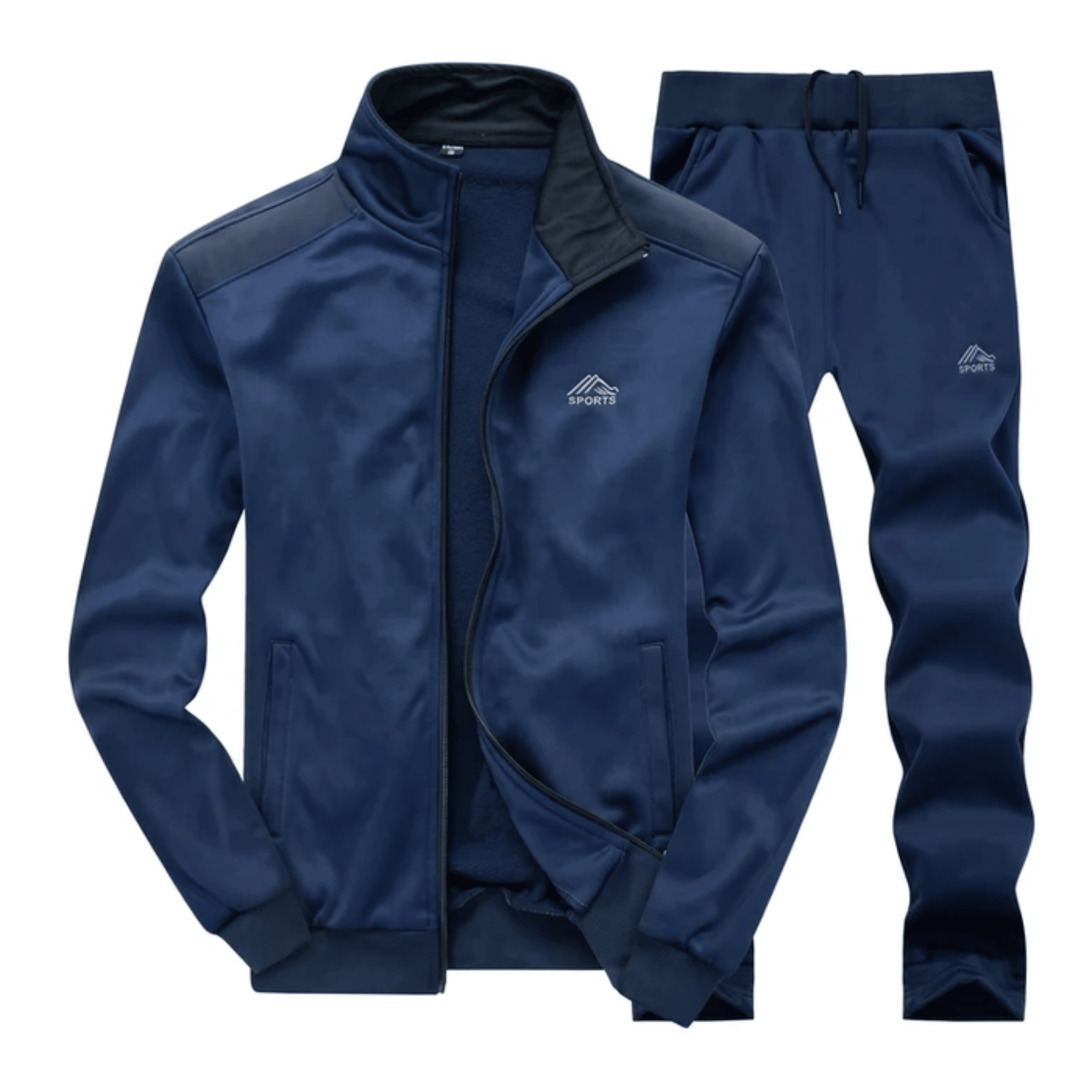Wilhelm - Men's Two-Piece  Stand Collar Full Zip Tracksuit Set - Outfit Sets - Blue - Taylor & Bennett