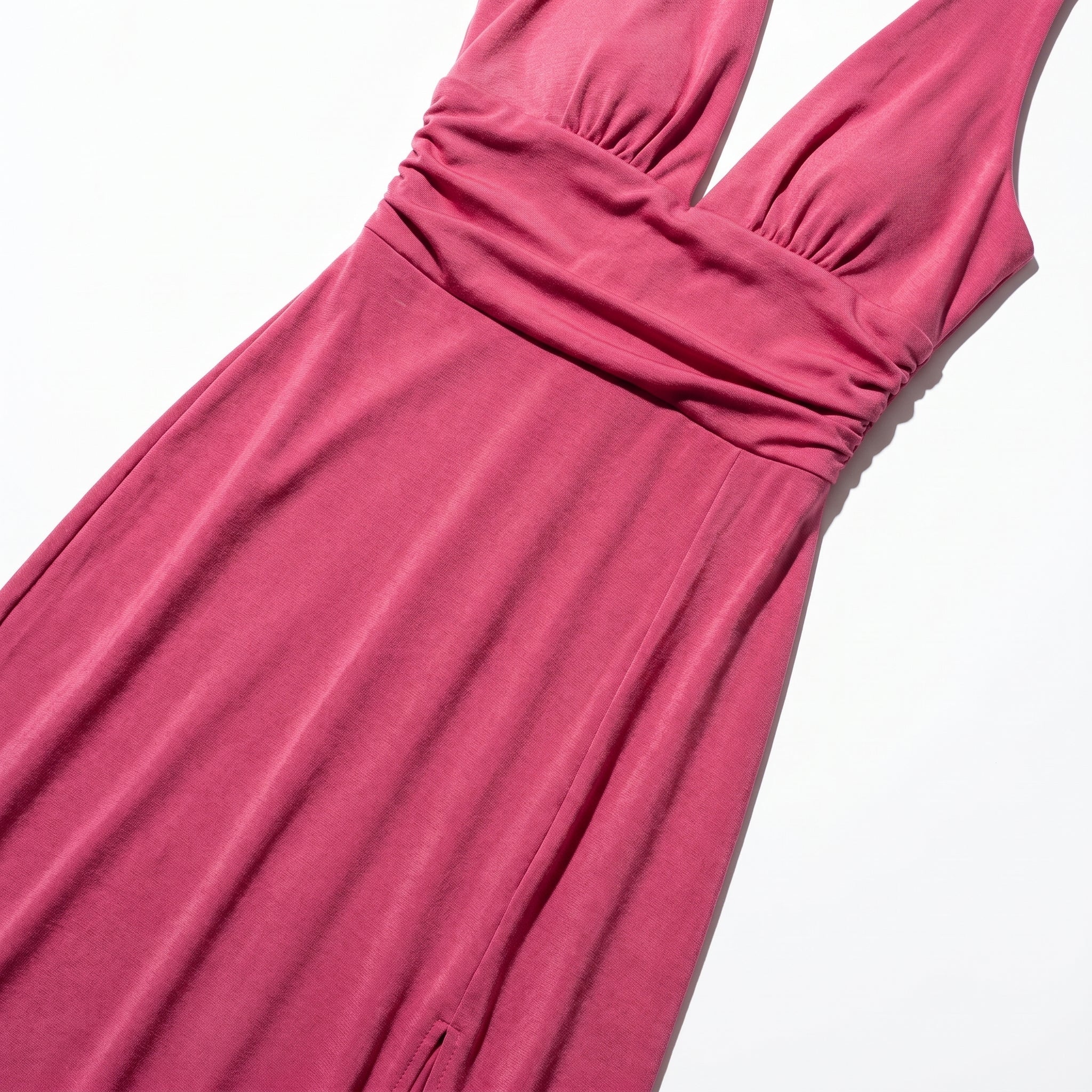 Women's Summer Party Plunge Maxi Dress with High Split - Maxi Dress - Dark Pink - Taylor & Bennett