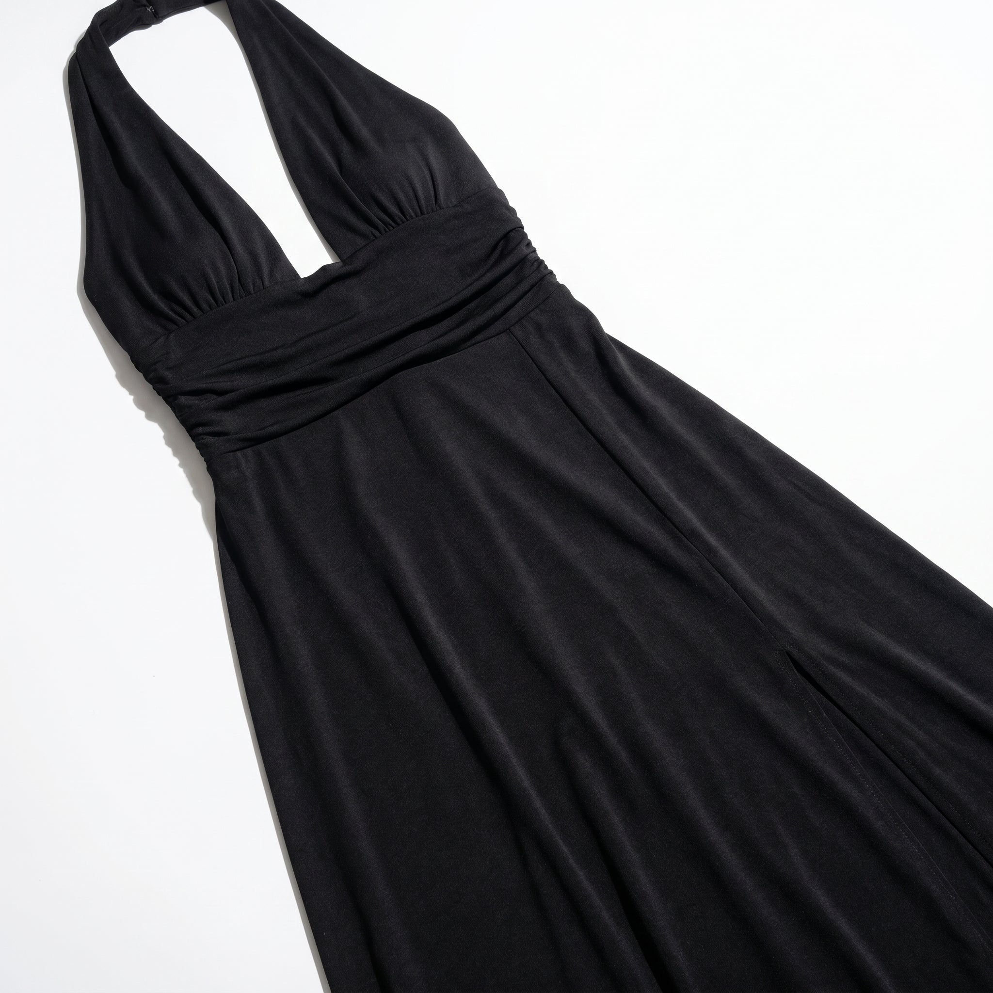 Women's Summer Party Plunge Maxi Dress with High Split - Maxi Dress - Black - Taylor & Bennett