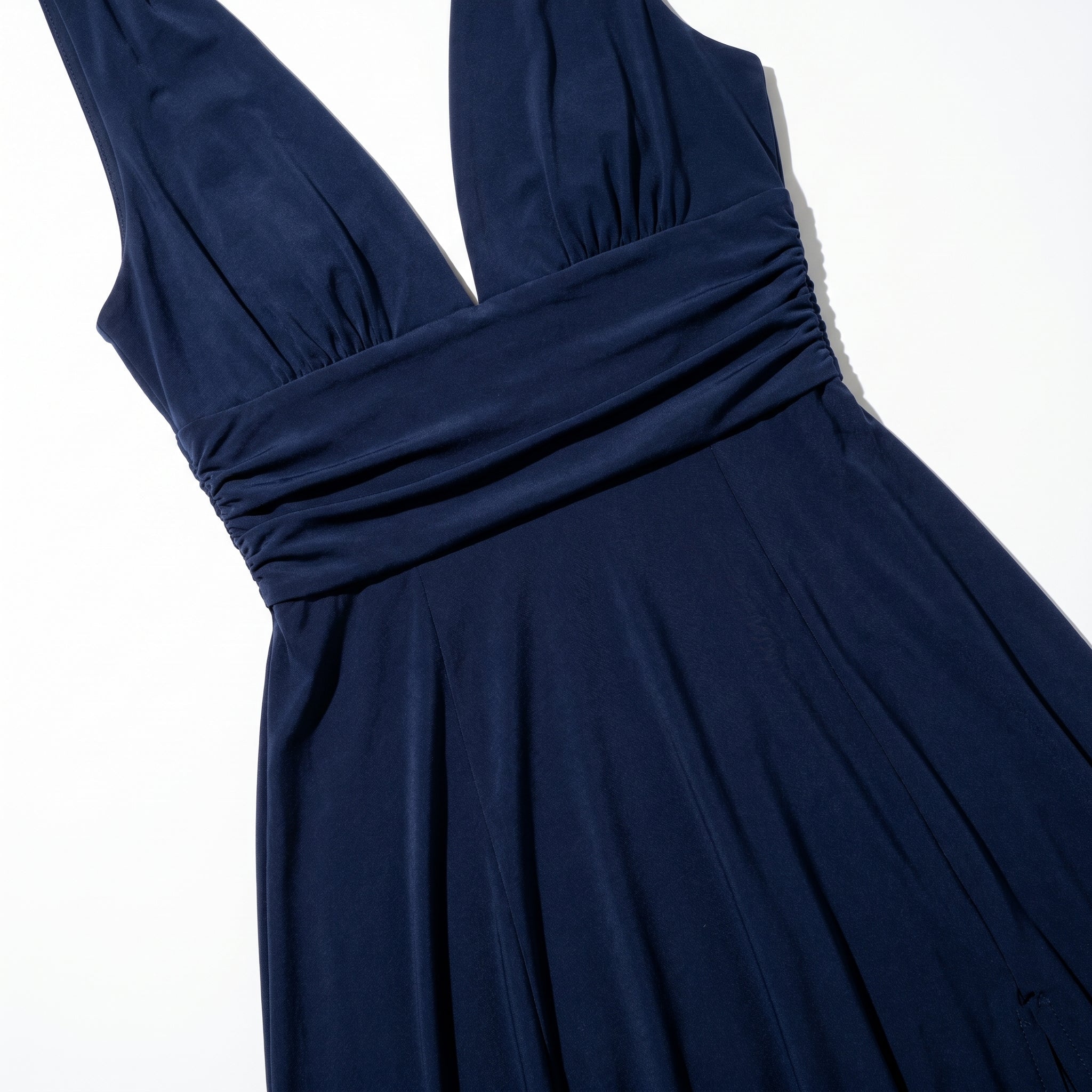 Women's Summer Party Plunge Maxi Dress with High Split - Maxi Dress - Navy Blue - Taylor & Bennett