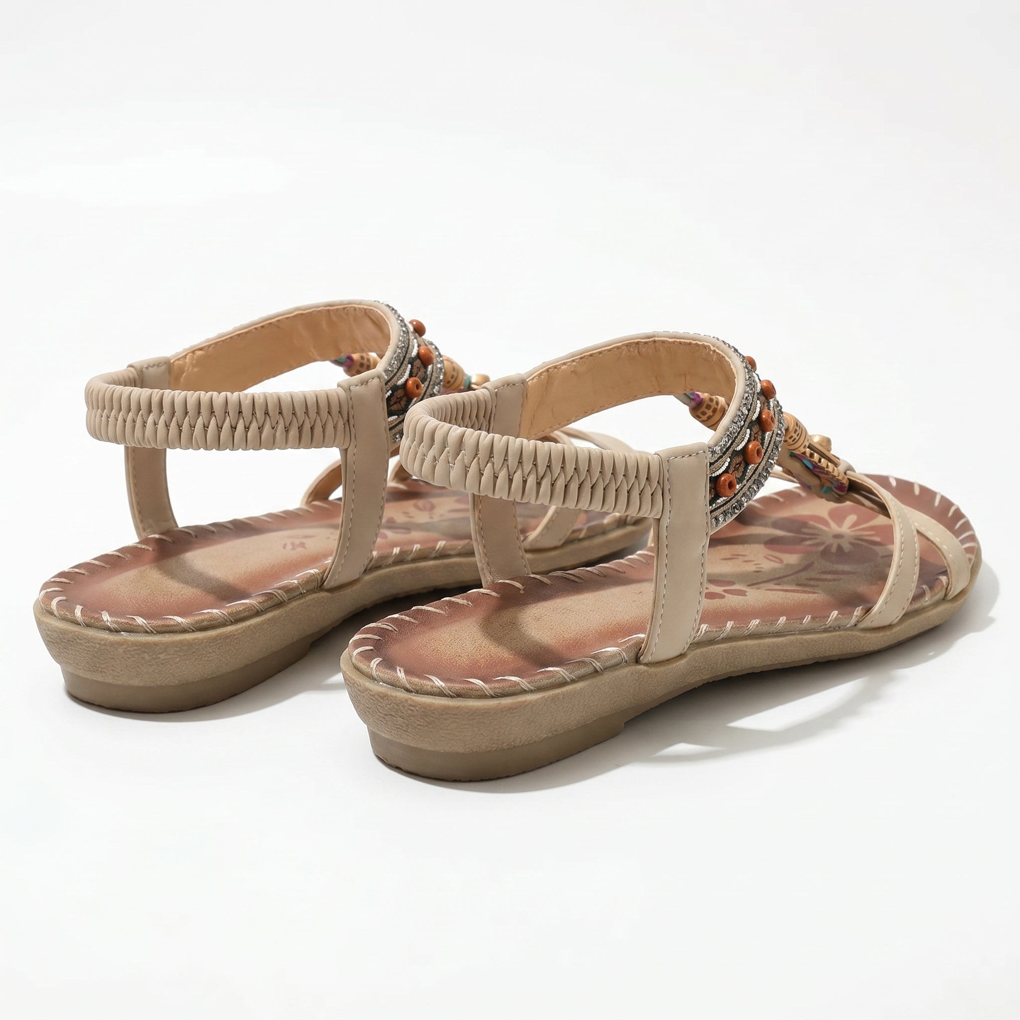 Zoe - Women's Summer Boho Flat Sandals - Sandals - Beige - Taylor & Bennett