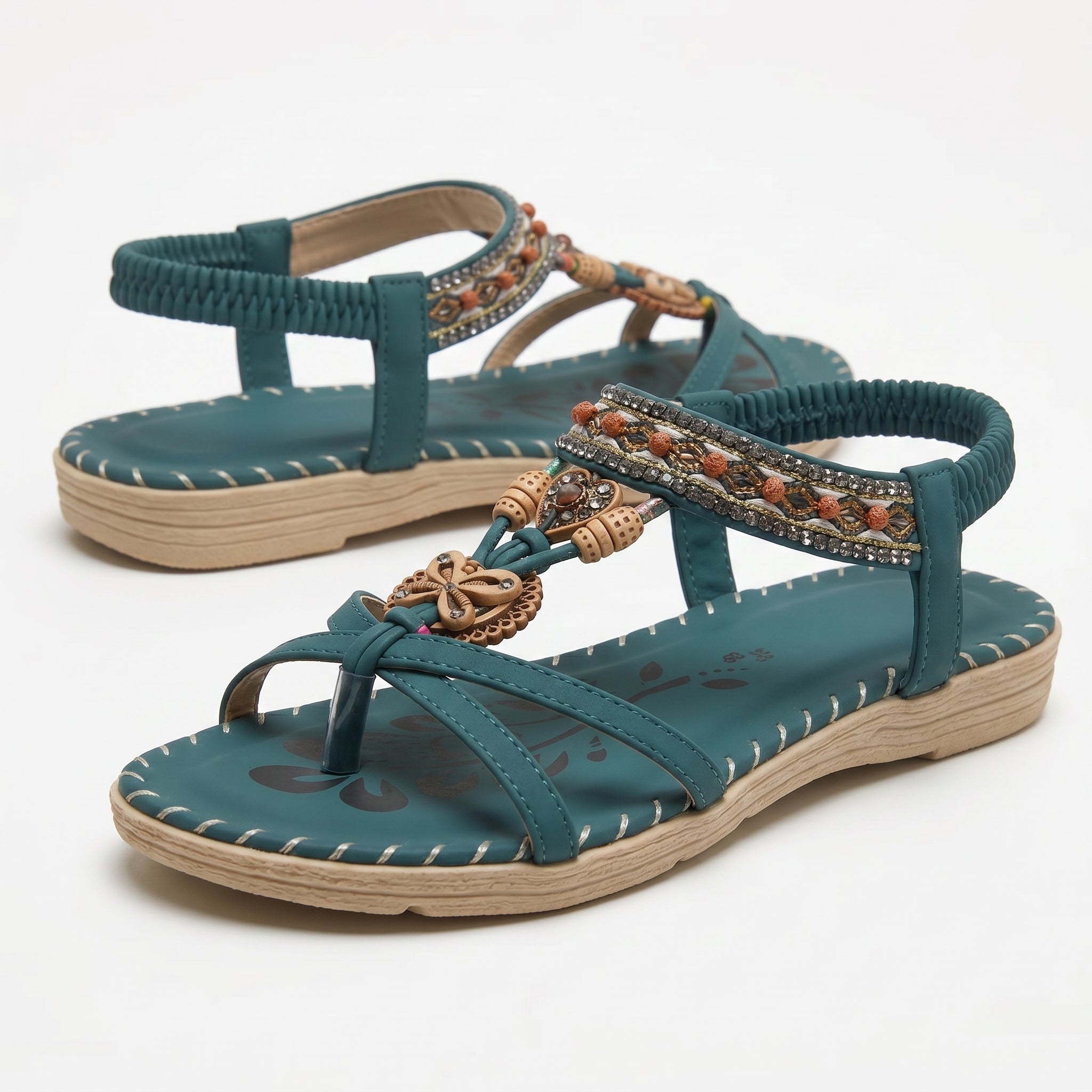 Zoe - Women's Summer Boho Flat Sandals - Sandals - Green - Taylor & Bennett