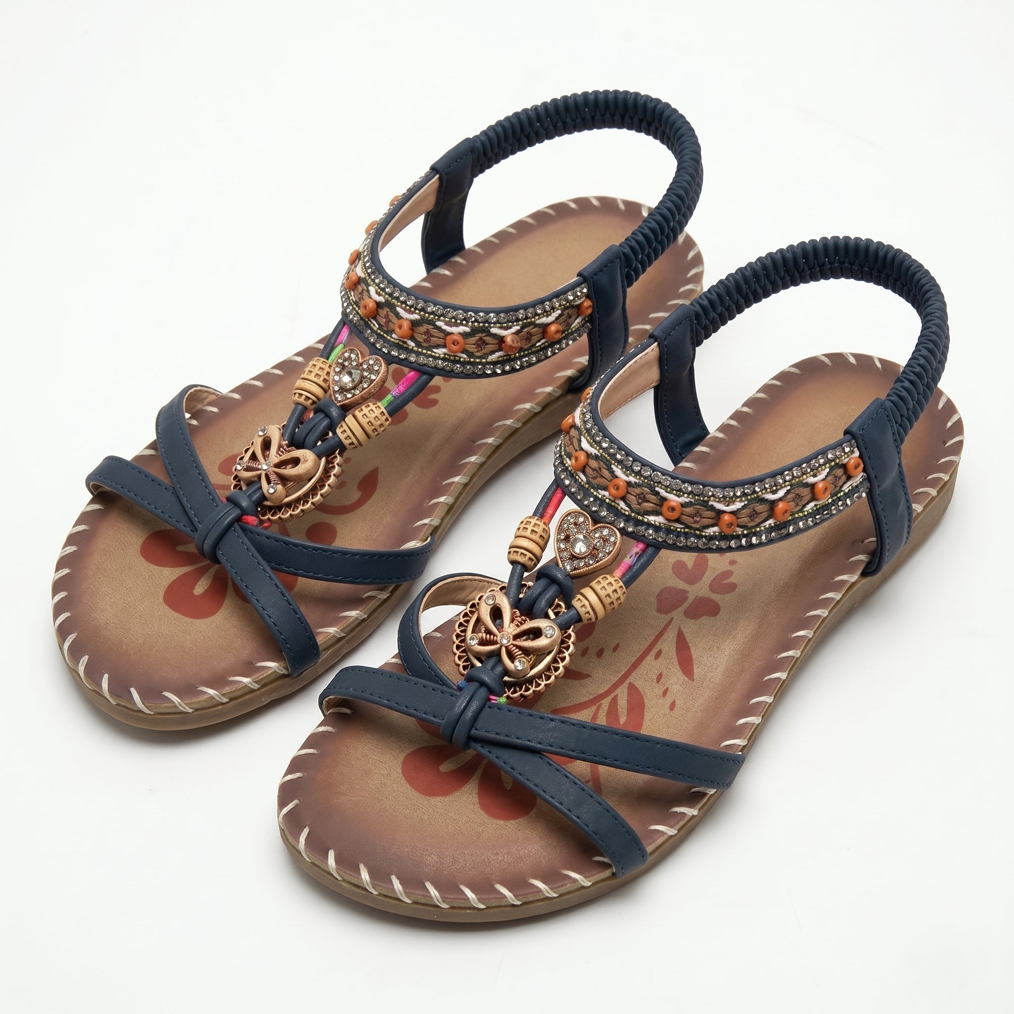 Zoe - Women's Summer Boho Flat Sandals - Sandals - Blue - Taylor & Bennett